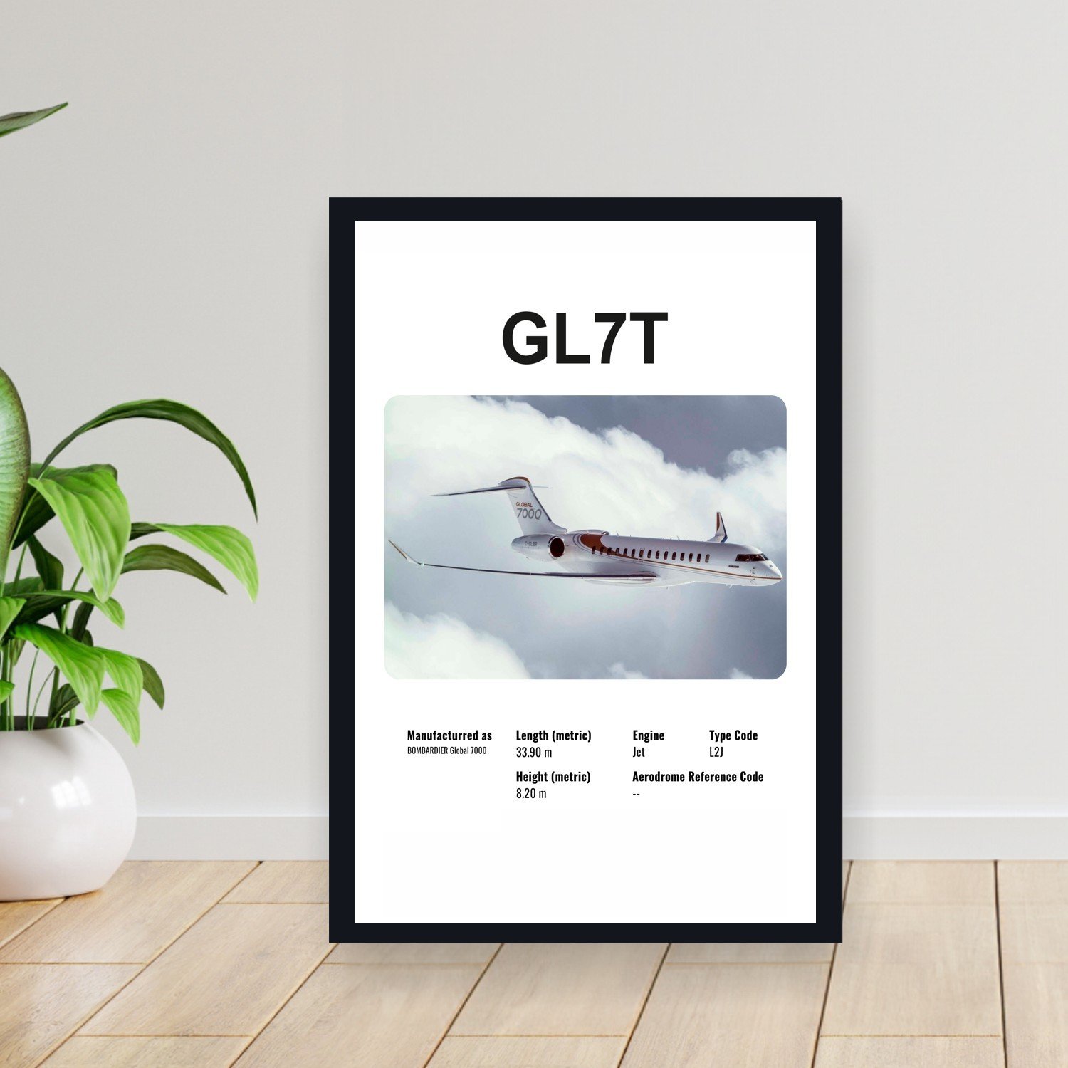 Cuadro 30x40cm Avion - BOMBARDIER GL7T