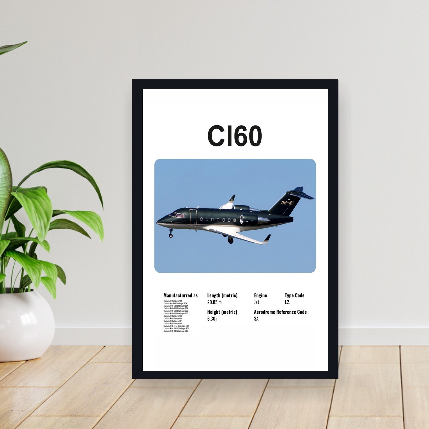 Cuadro 30x40cm Avion - BOMBARDIER CI60