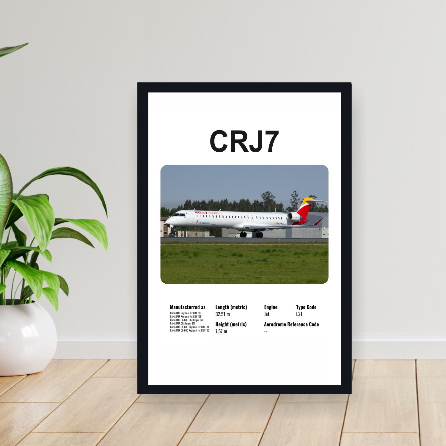 Cuadro 30x40cm Avion - BOMBARDIER CRJ7