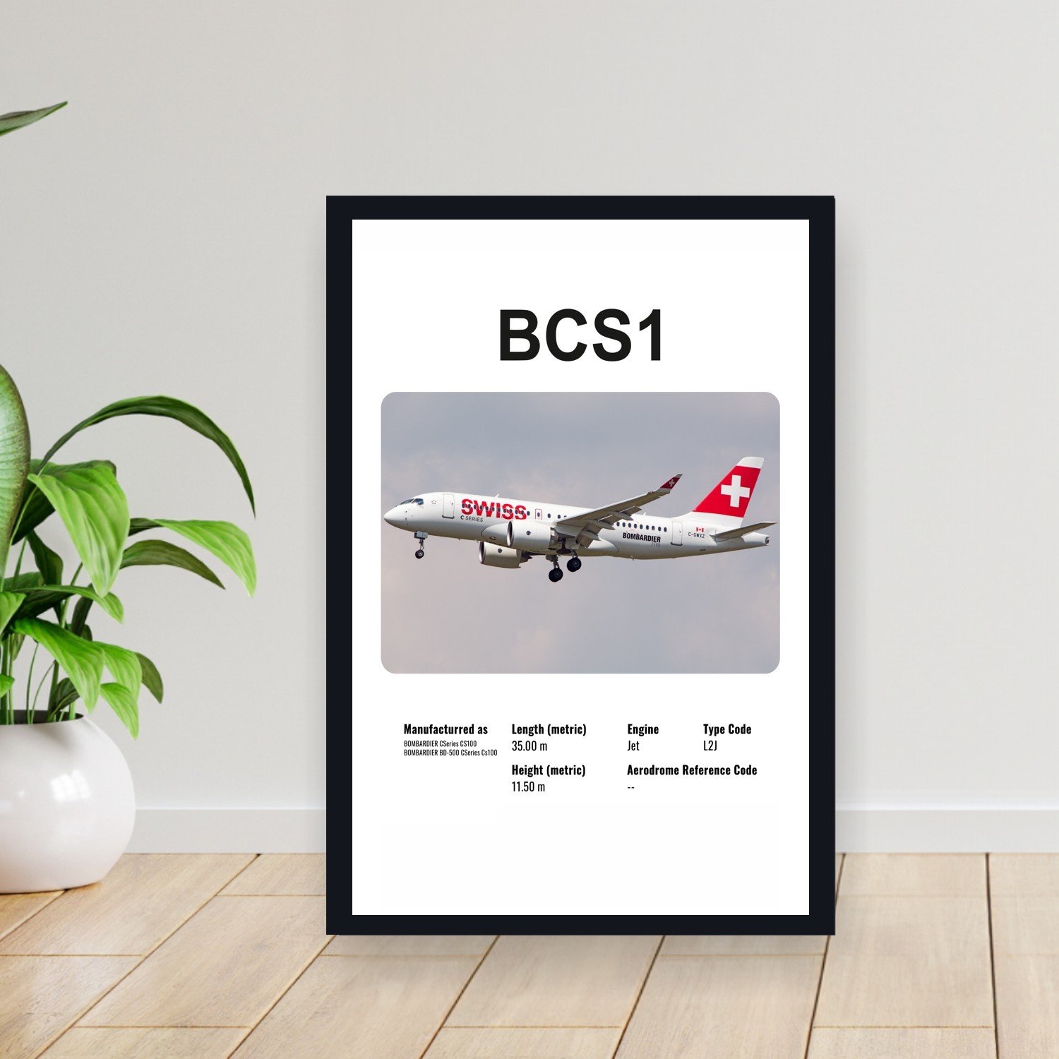 Cuadro 30x40cm Avion - BOMBARDIER BCS1