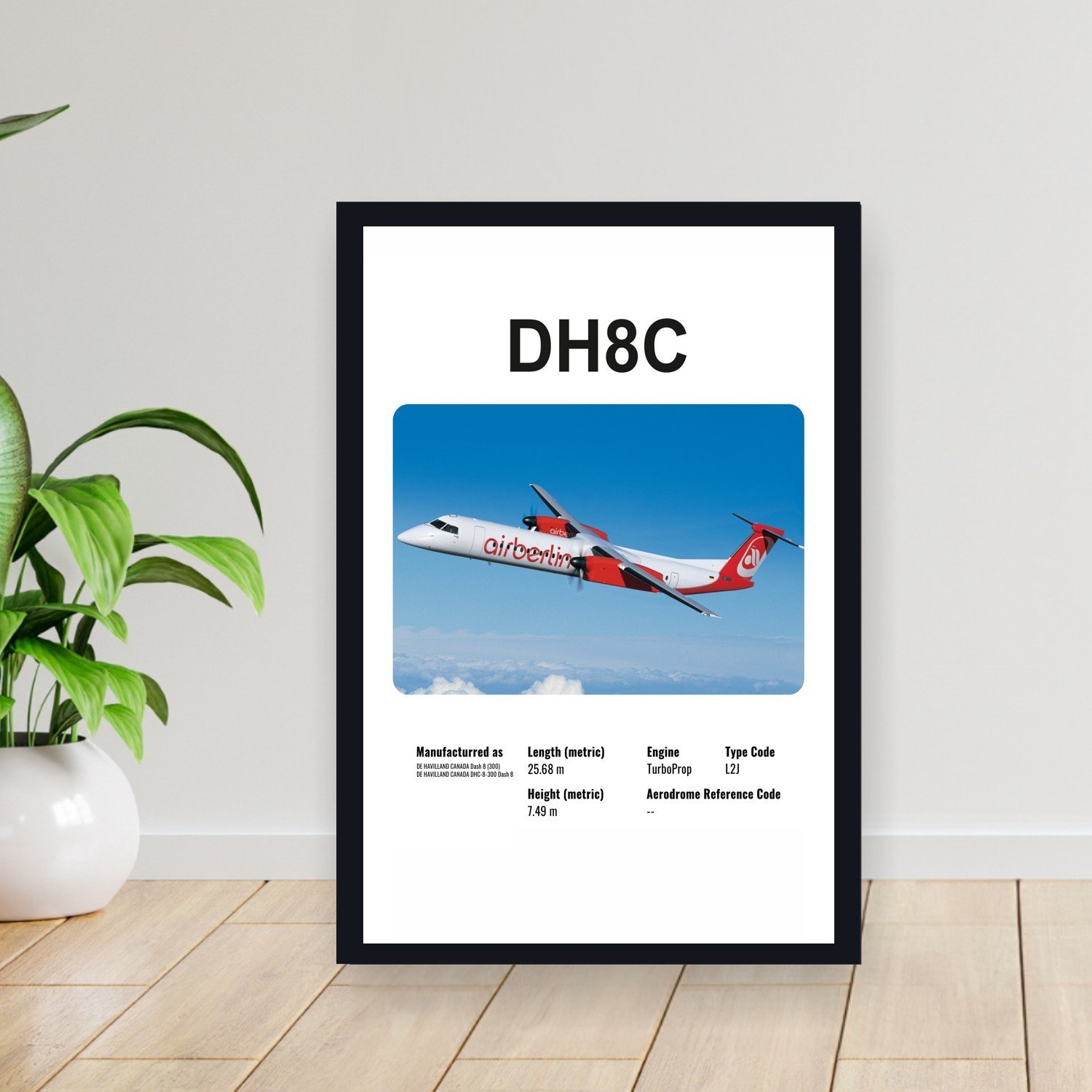 Cuadro 30x40cm Avion - BOMBARDIER DH8C