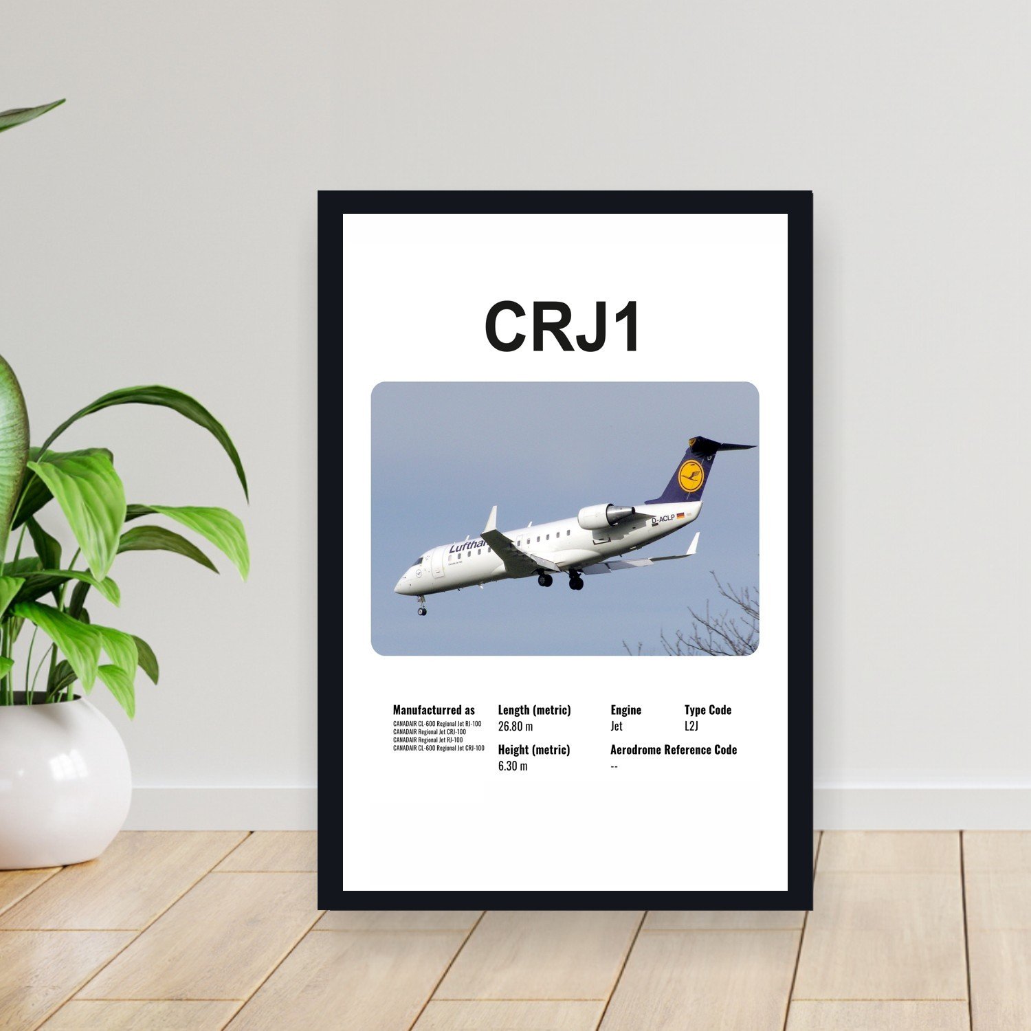 Cuadro 30x40cm Avion - BOMBARDIER CRJ1
