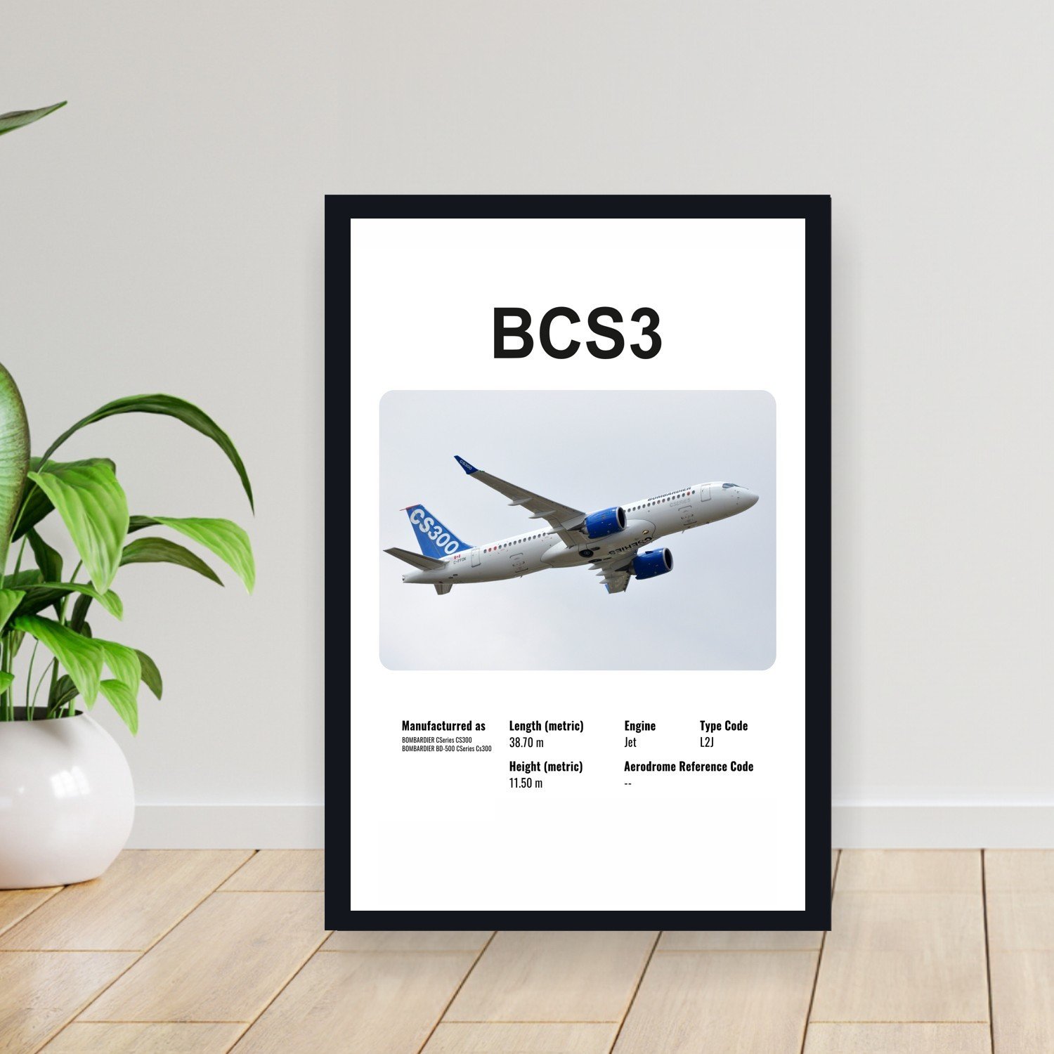 Cuadro 30x40cm Avion - BOMBARDIER BCS3