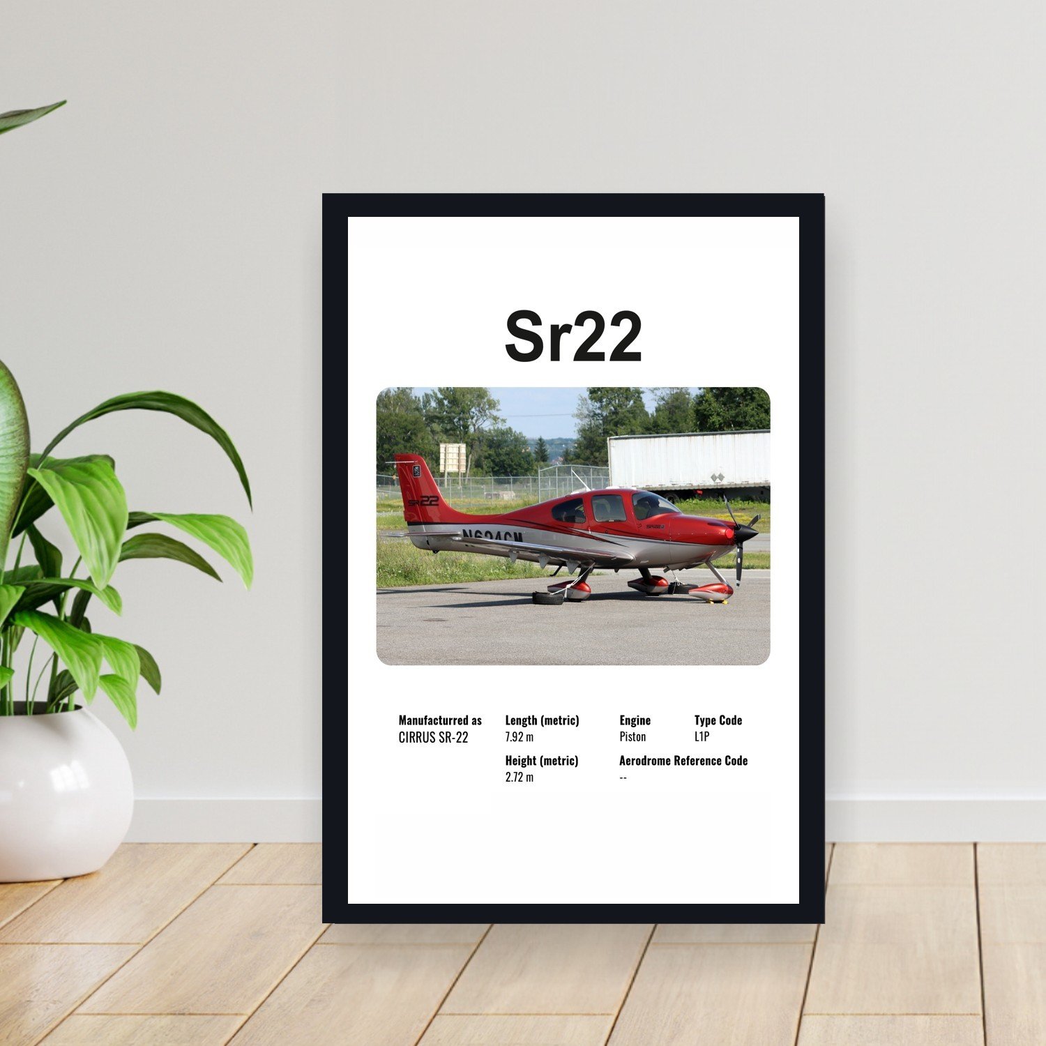 Cuadro 30x40cm Avion - CIRRUS SR22
