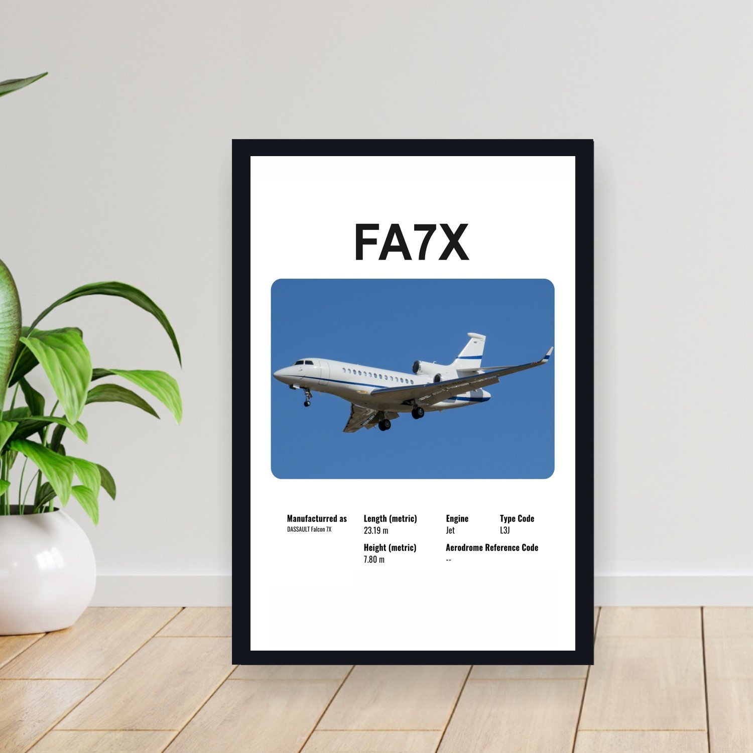 Cuadro 30x40cm Avion - DASSAULT FA7X