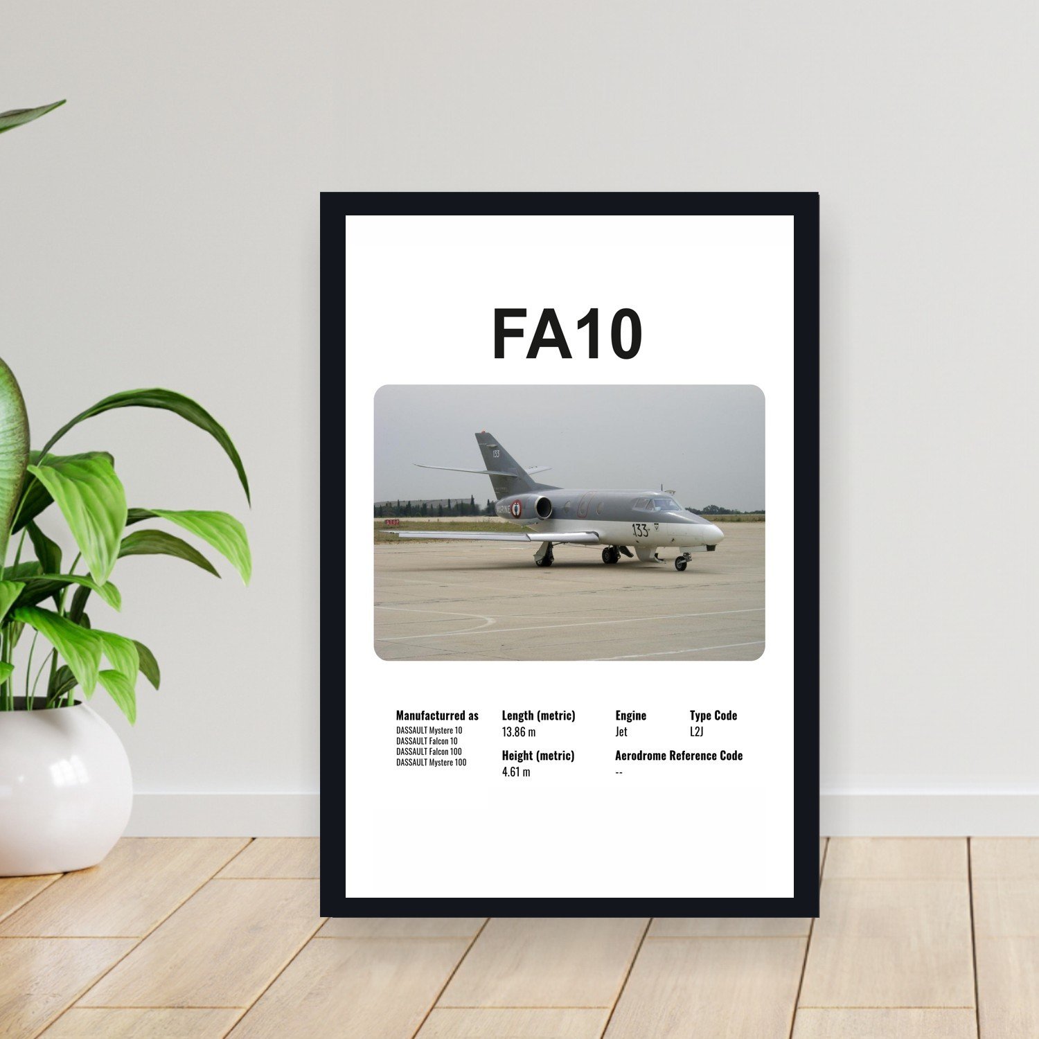 Cuadro 30x40cm Avion - DASSAULT FA10