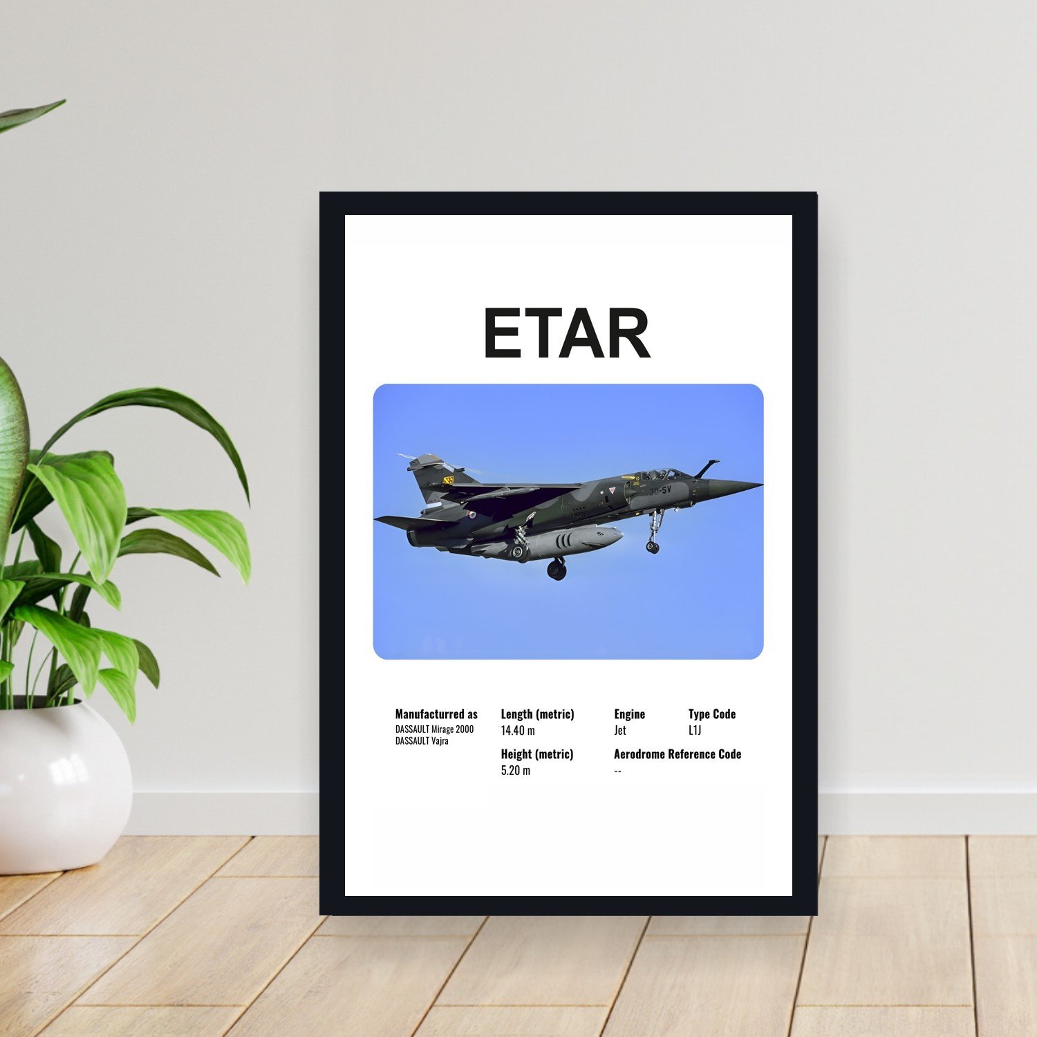 Cuadro 30x40cm Avion - DASSAULT ETAR