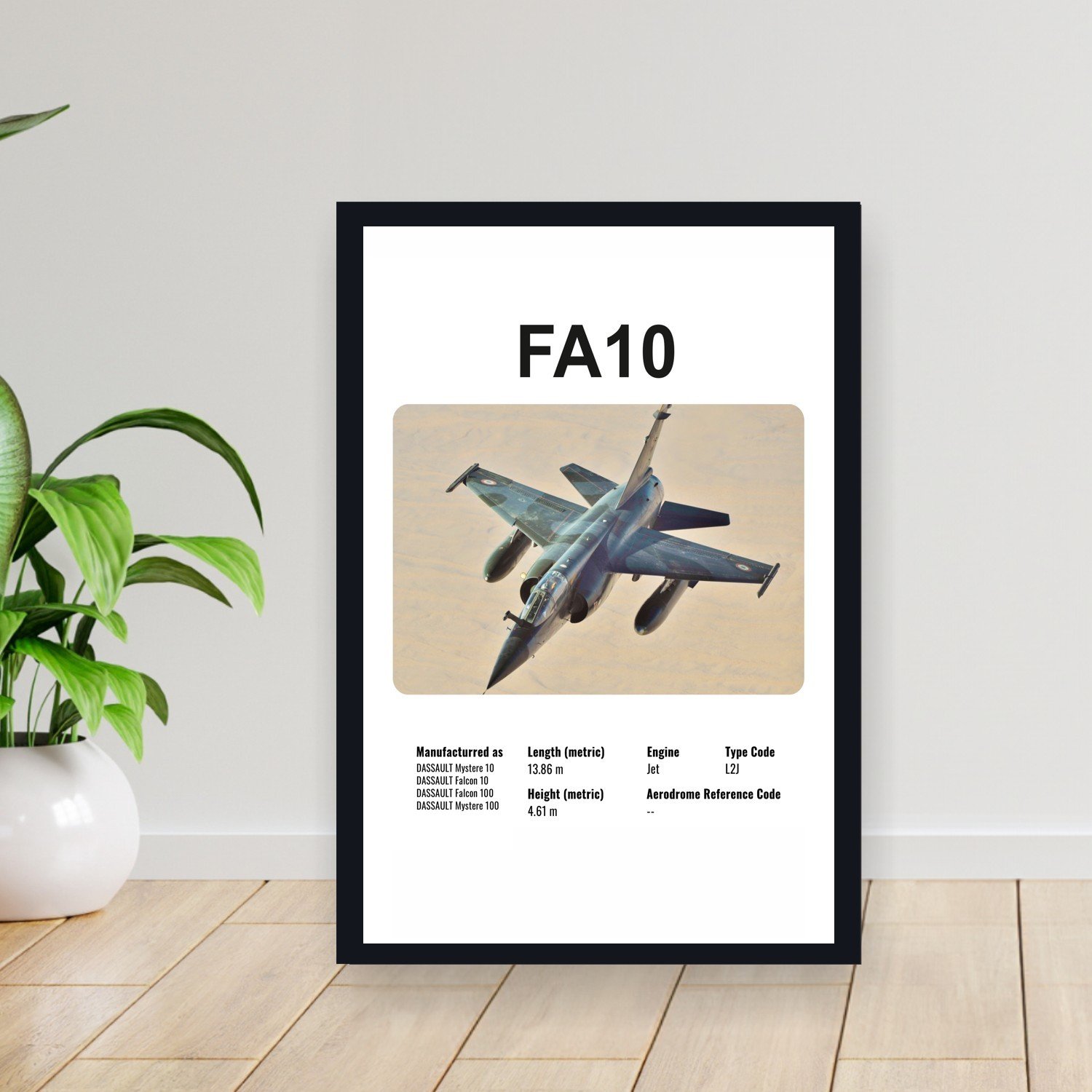 Cuadro 30x40cm Avion - DASSAULT FA10