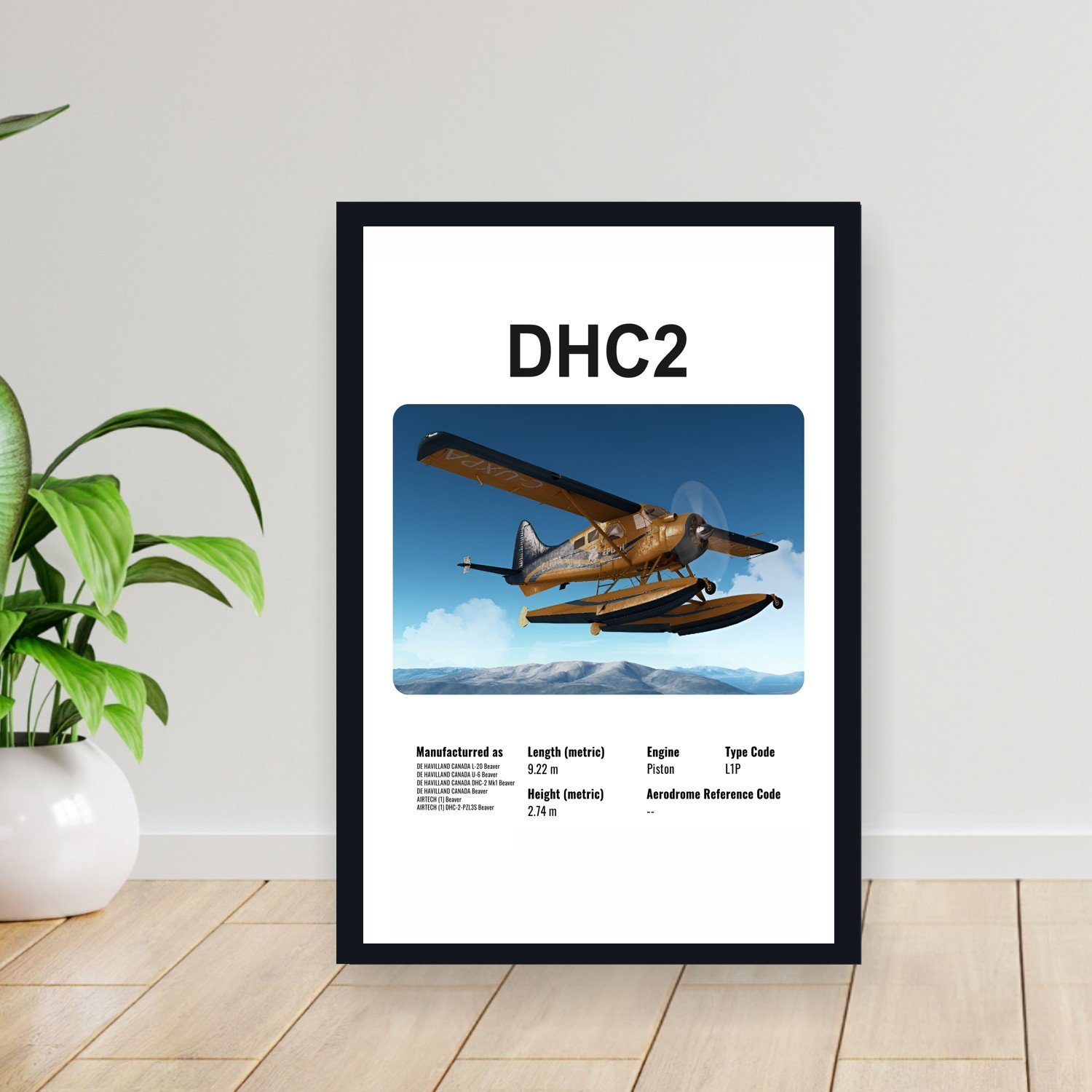 Cuadro 30x40cm Avion - DE HAVILLAND CANADA DHC2