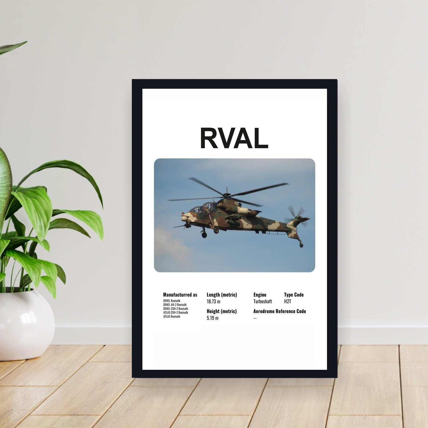 Cuadro 30x40cm Avion - DENEL RVAL HELICOPTERO