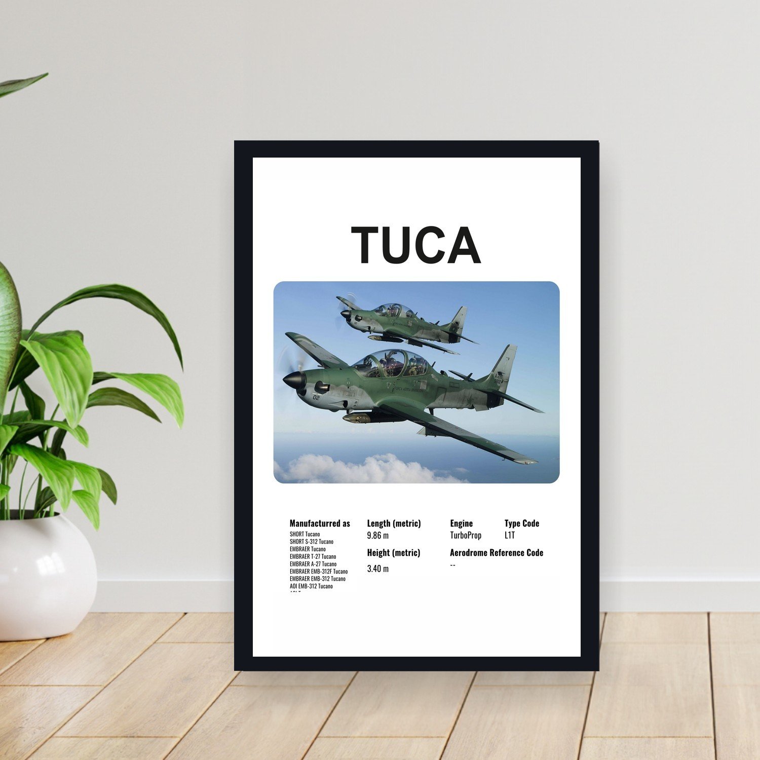 Cuadro 30x40cm Avion - EMBRAER TUCA