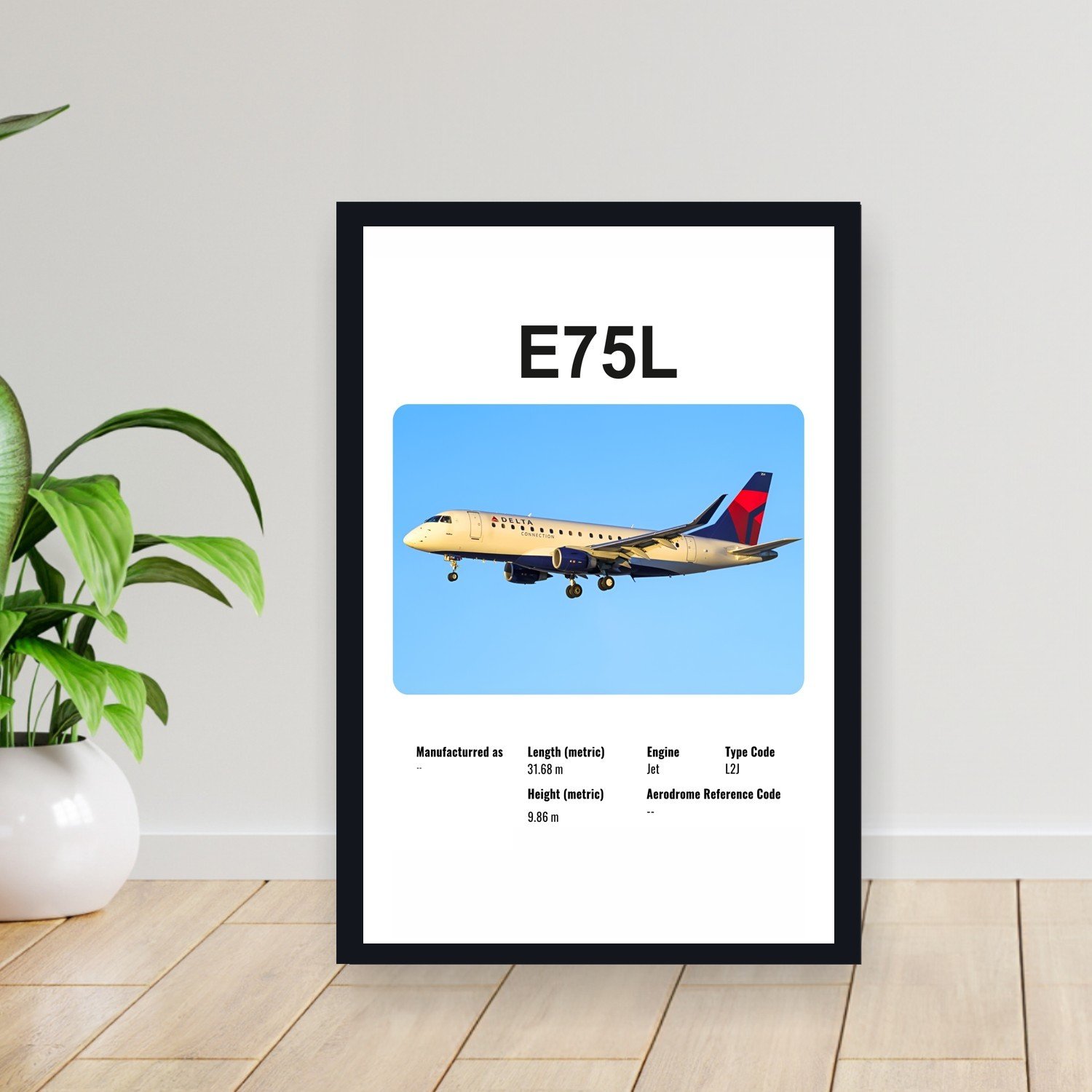 Cuadro 30x40cm Avion - EMBRAER E75L