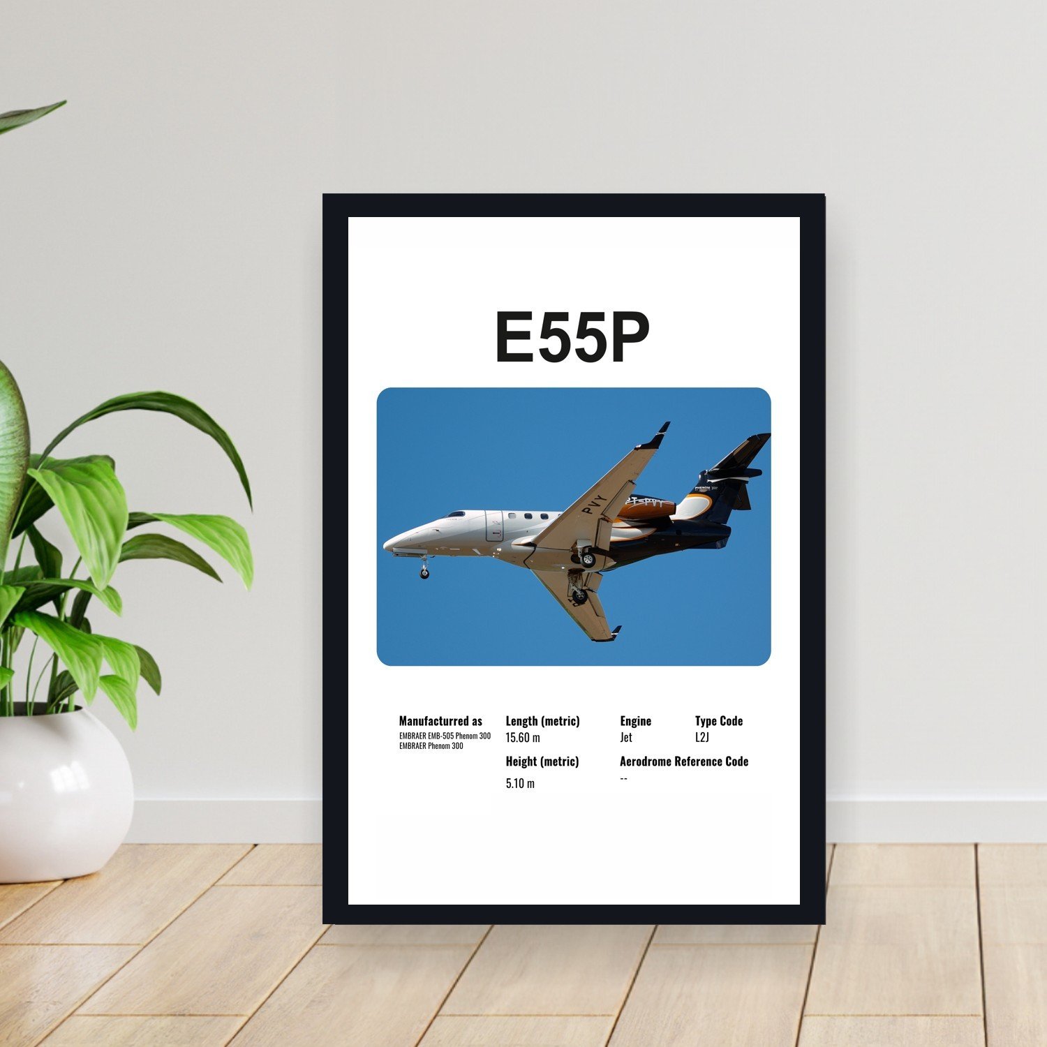 Cuadro 30x40cm Avion - EMBRAER E55P