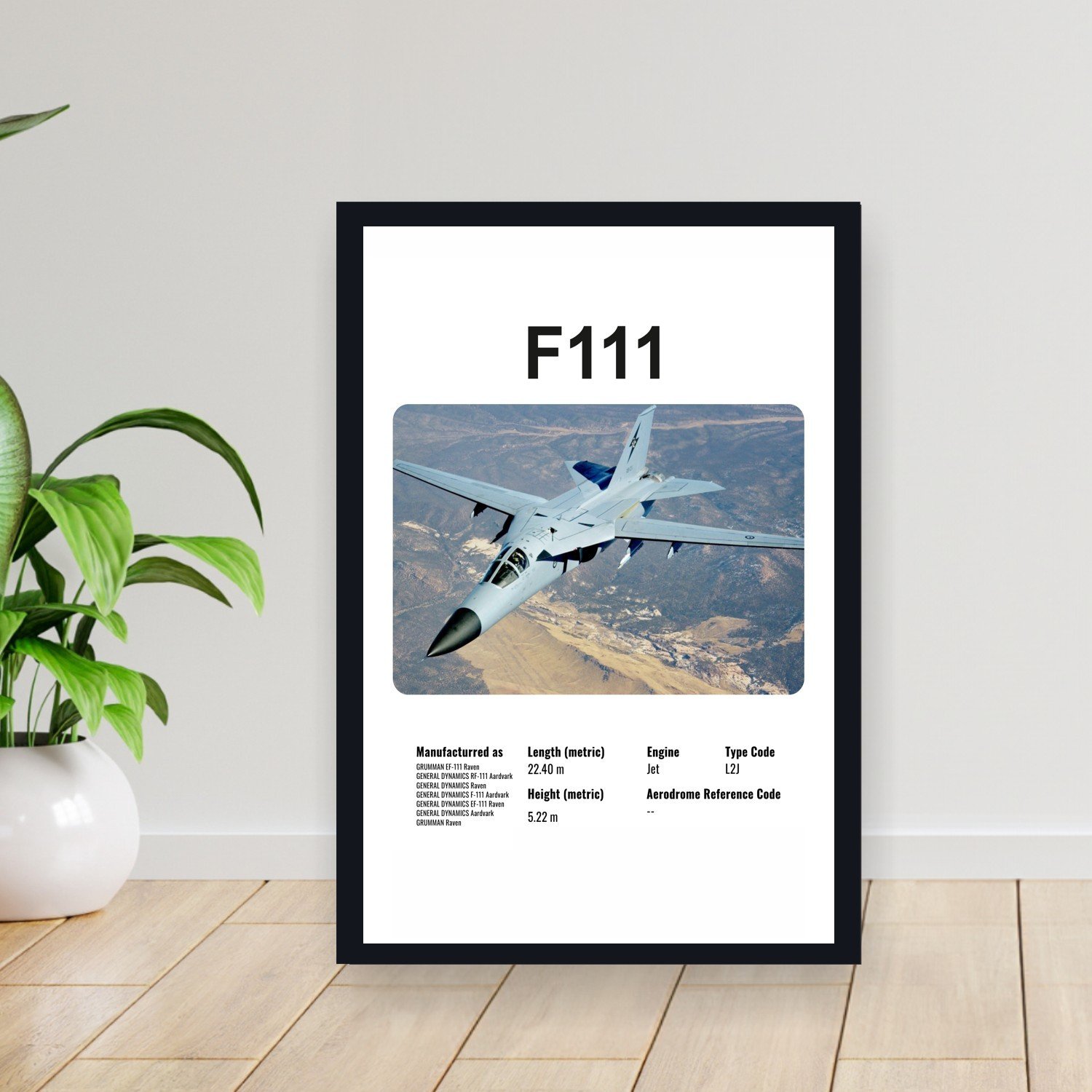 Cuadro 30x40cm Avion - GENERAL DYNAMICS F111