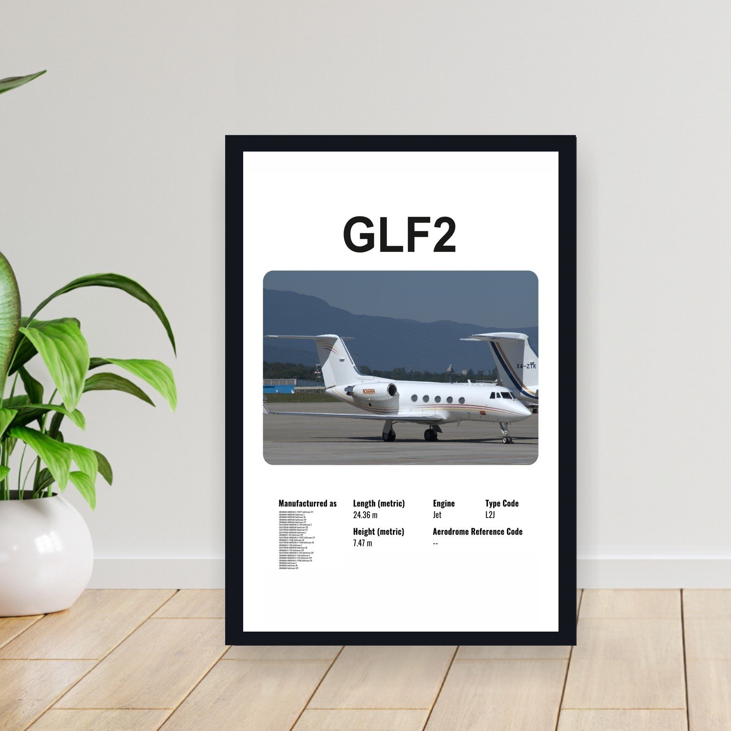 Cuadro 30x40cm Avion - GRUMMAN GLF2