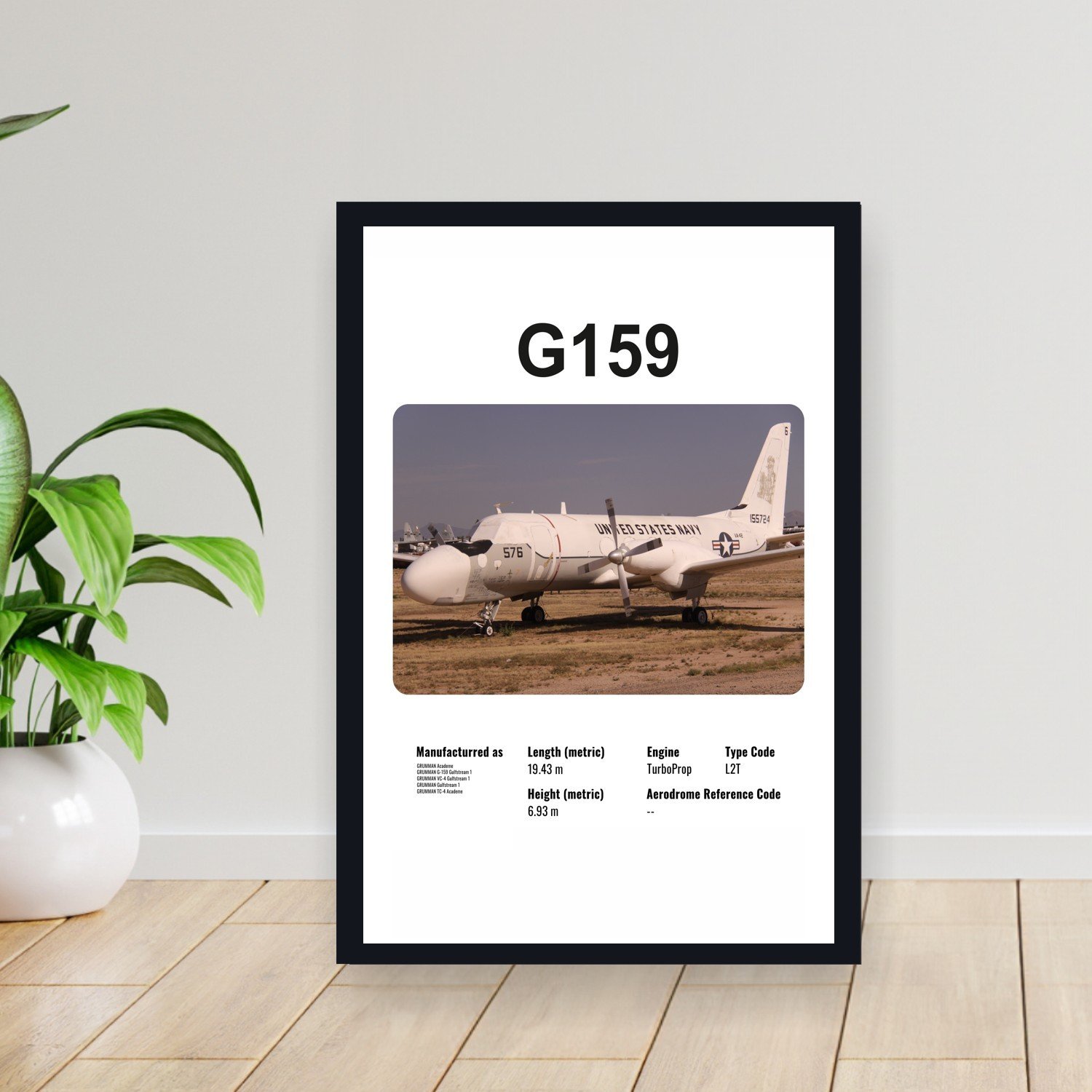 Cuadro 30x40cm Avion - GRUMMAN G159
