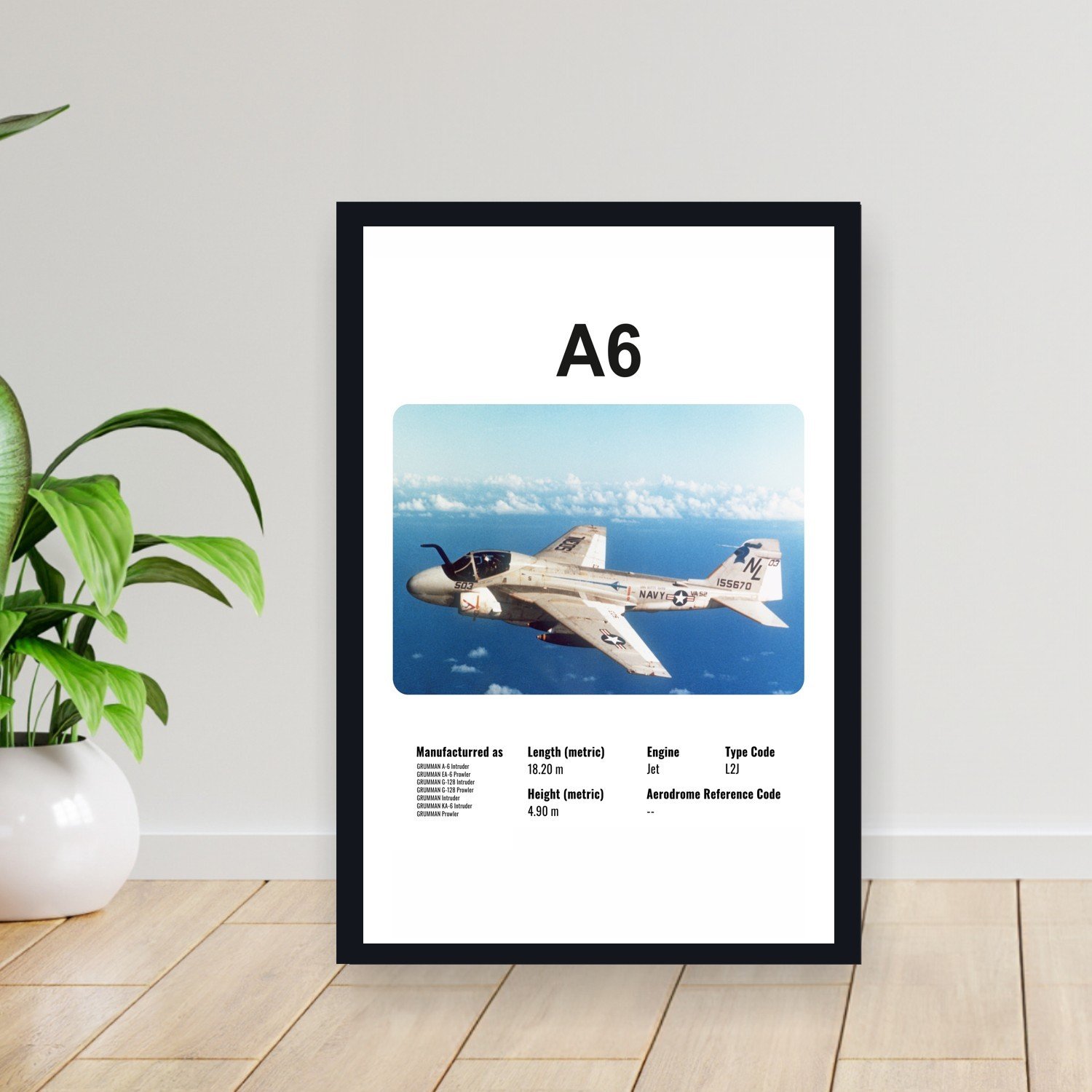 Cuadro 30x40cm Avion - GRUMMAN A6