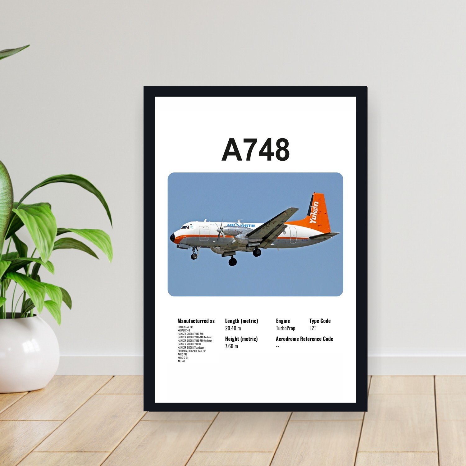 Cuadro 30x40cm Avion - HAWKER SIDDELEY A748
