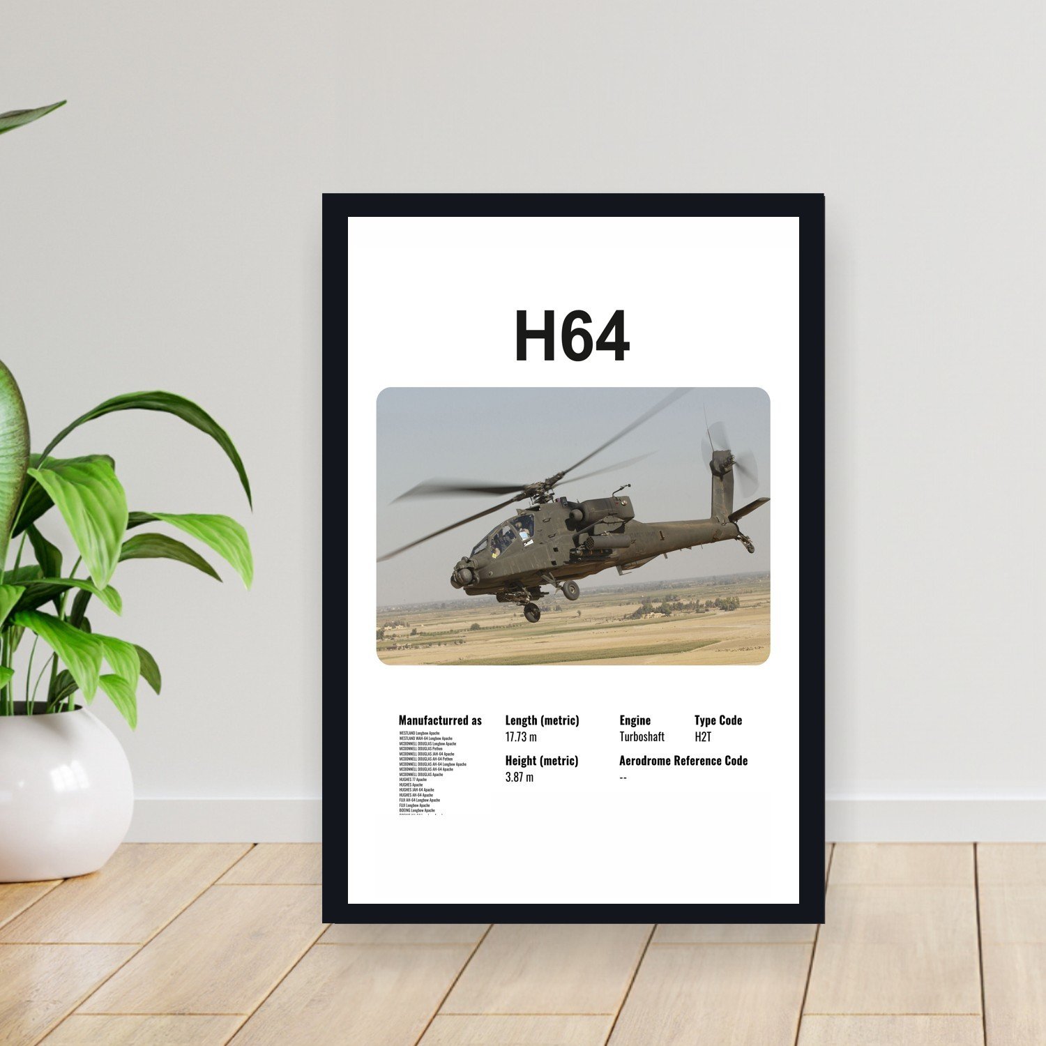 Cuadro 30x40cm Avion - HUGHES H64