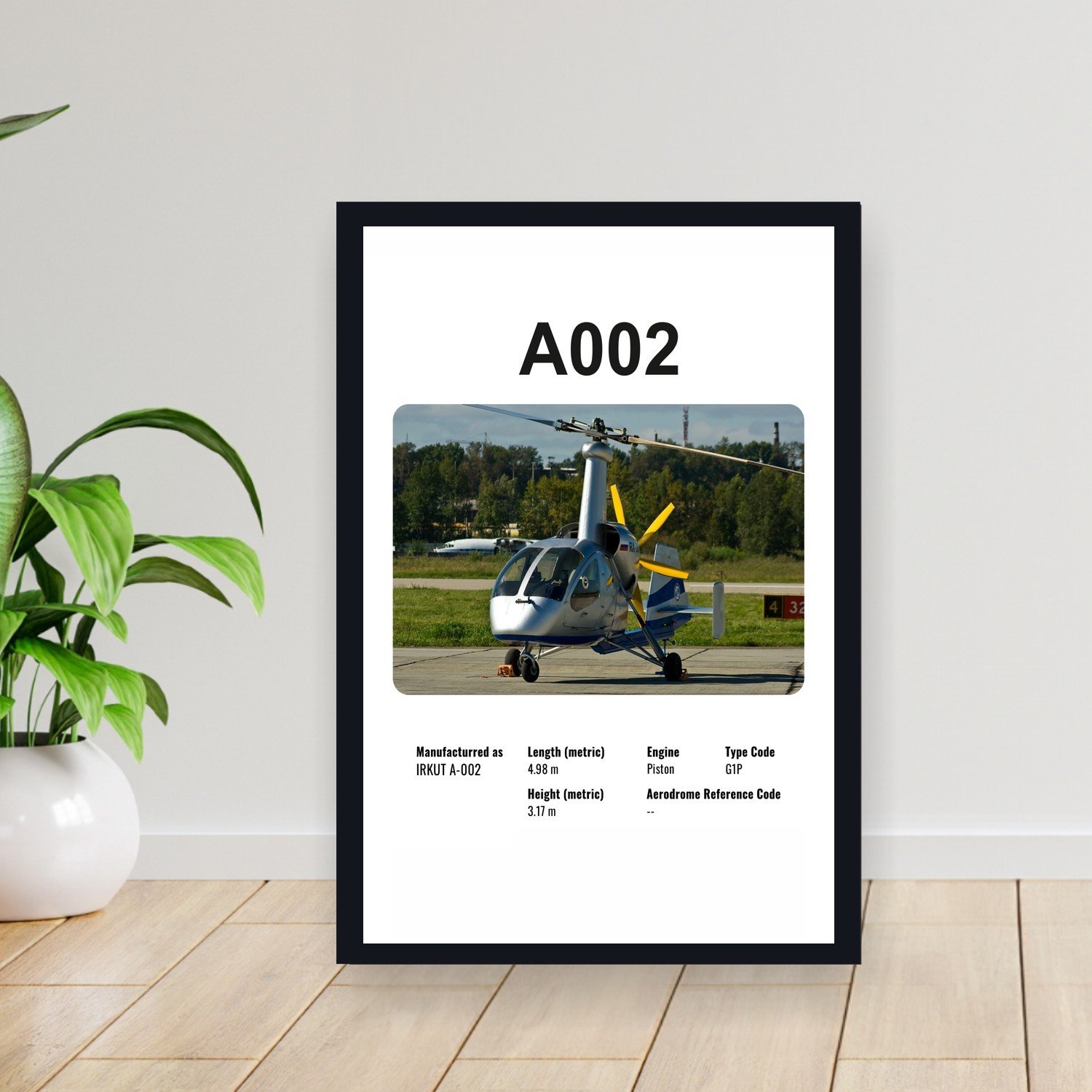 Cuadro 30x40cm Avion - IRKUT A002 HELICOPTERO