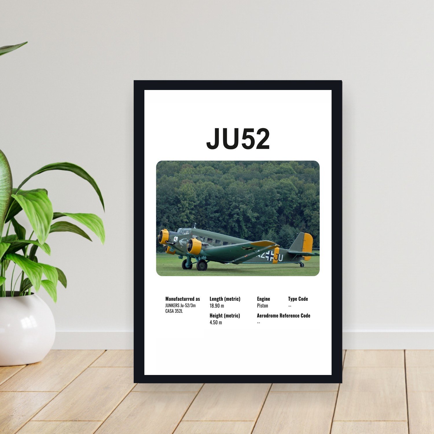 Cuadro 30x40cm Avion - JUNKERS JU52