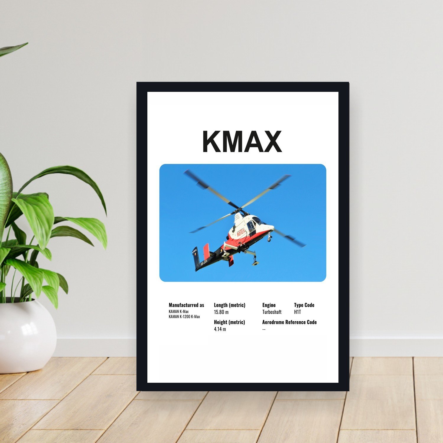 Cuadro 30x40cm Avion - KAMAN KMAX HELICOPTERO