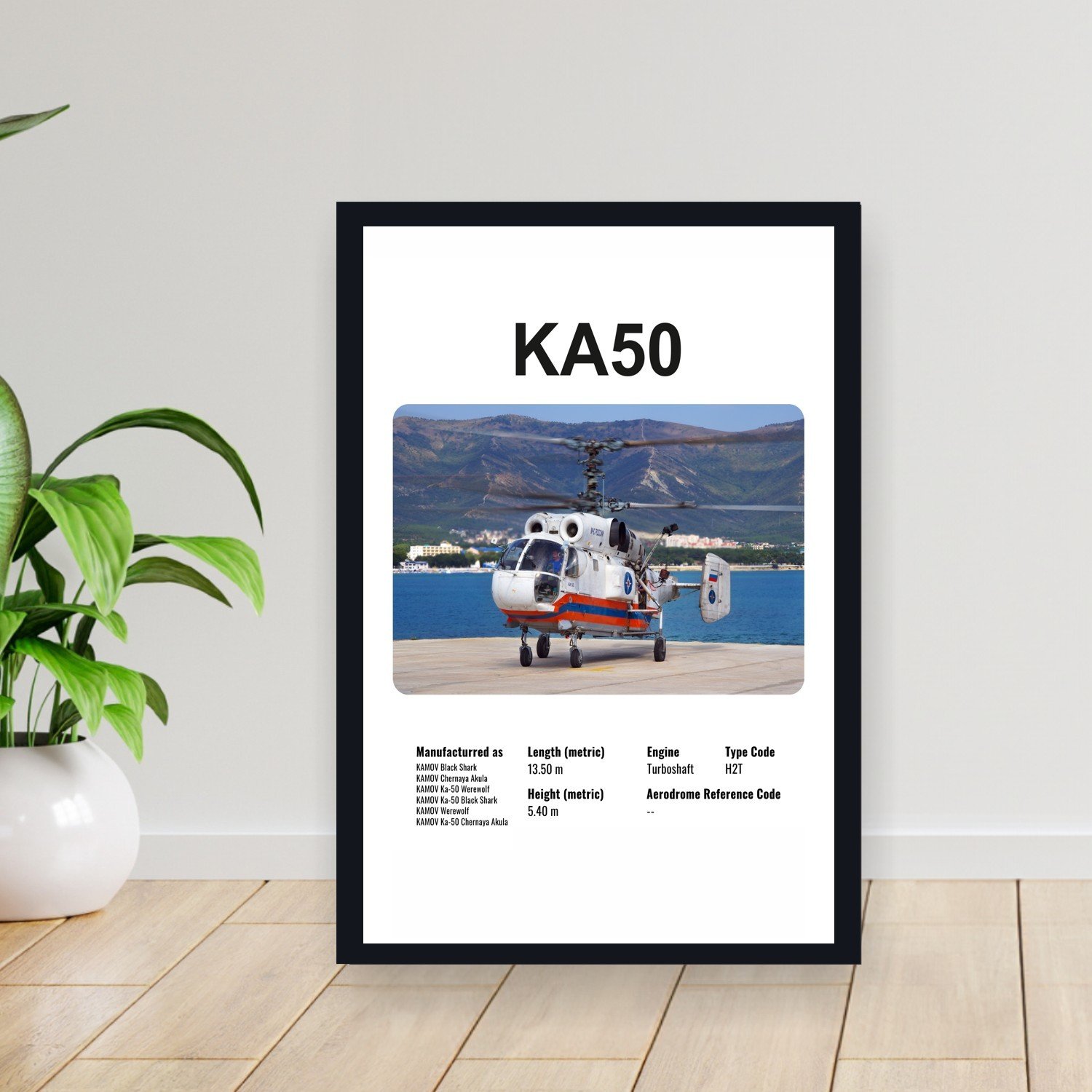 Cuadro 30x40cm Avion - KAMOV KA50 HELICOPTERO