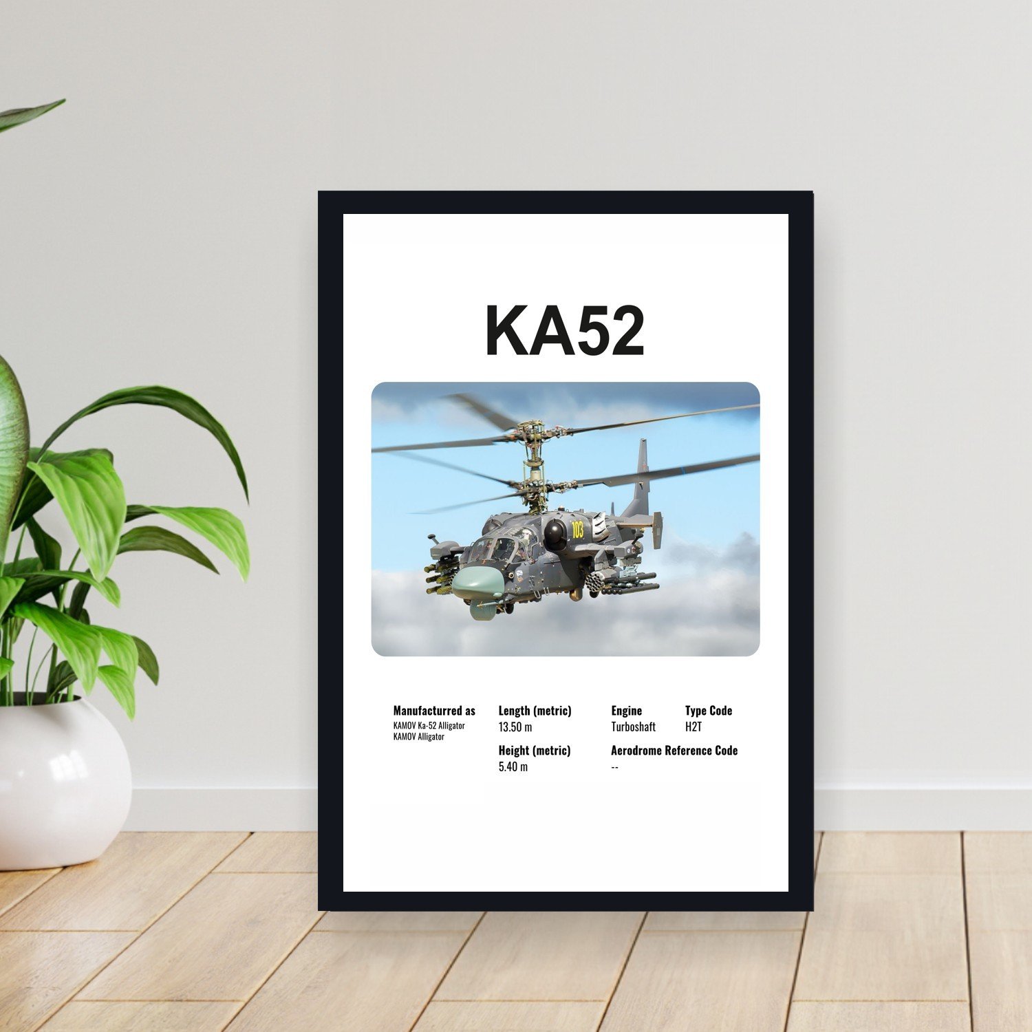 Cuadro 30x40cm Avion - KAMOV KA52 HELICOPTERO