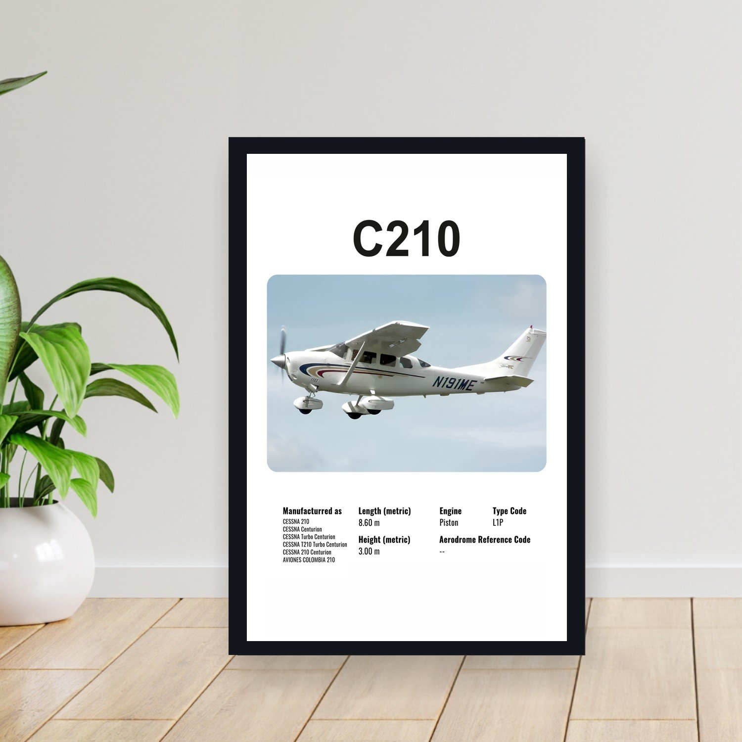 Cuadro 30x40cm Avion - CESSNA C210