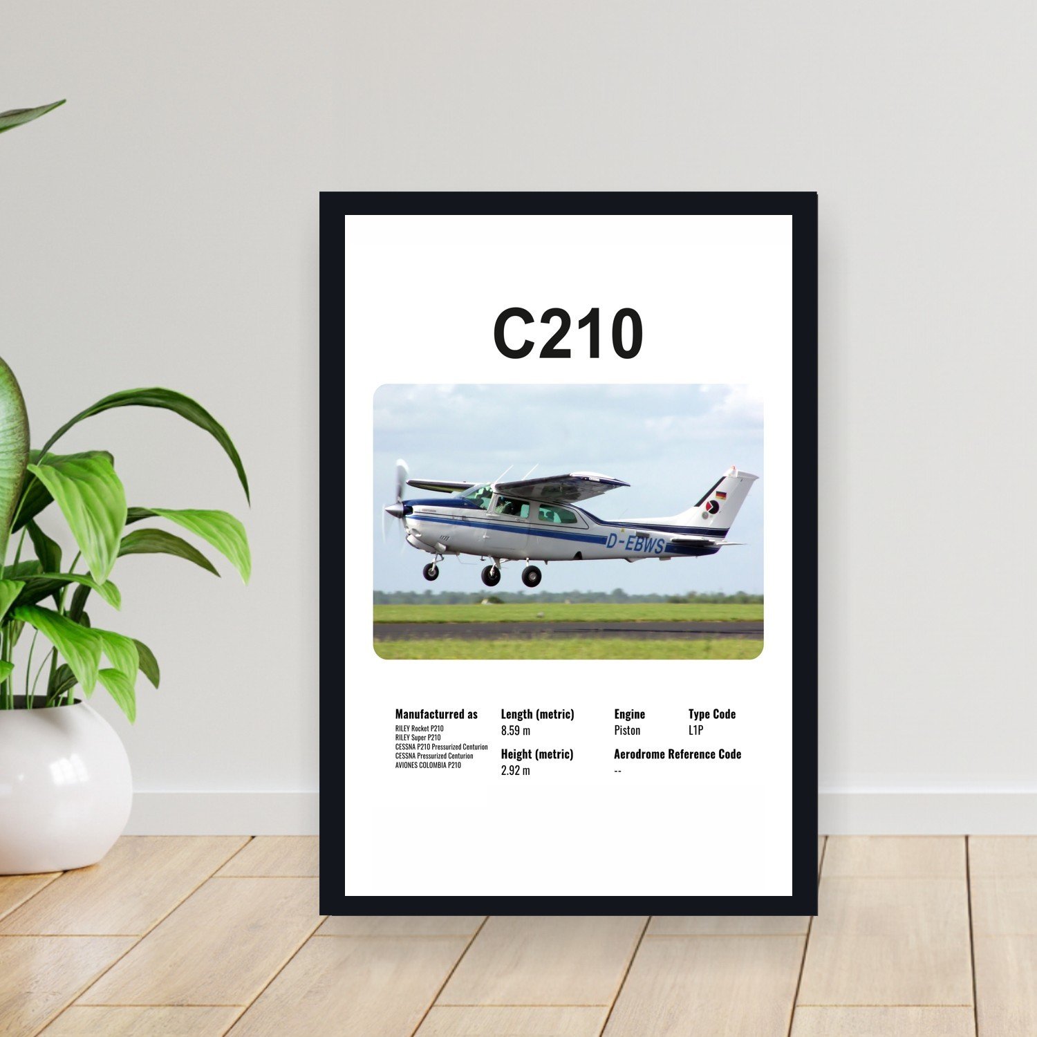 Cuadro 30x40cm Avion - CESSNA C210B