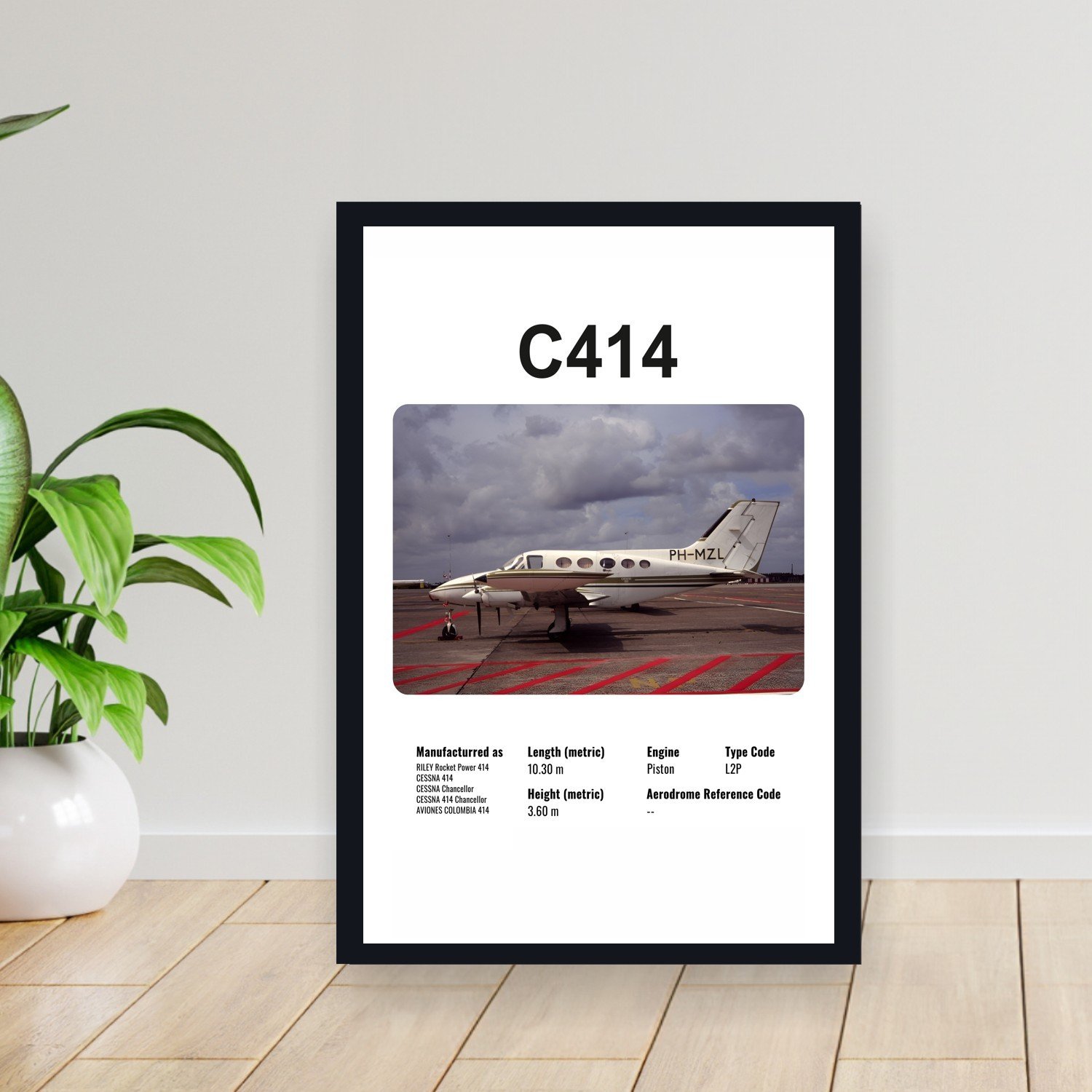 Cuadro 30x40cm Avion - CESSNA C414