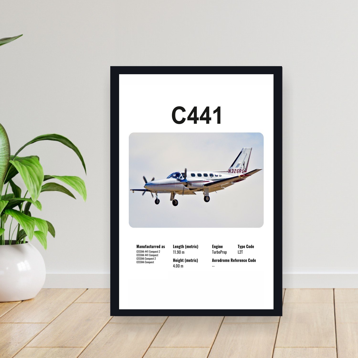 Cuadro 30x40cm Avion - CESSNA C441