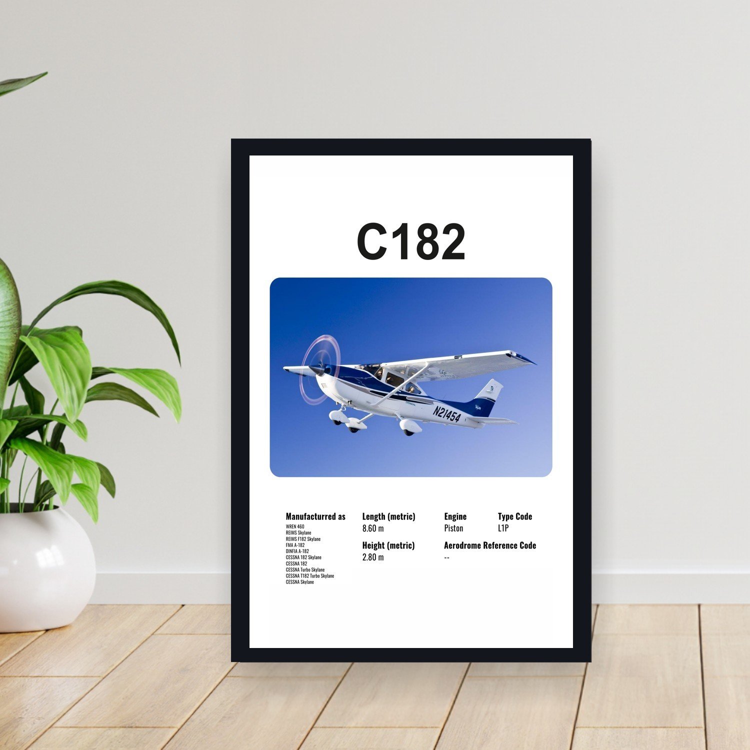 Cuadro 30x40cm Avion - CESSNA C182