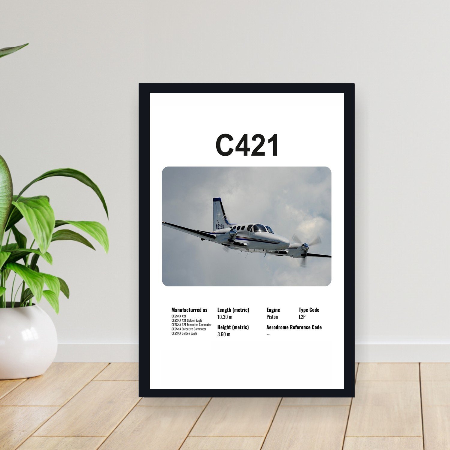 Cuadro 30x40cm Avion - CESSNA C421
