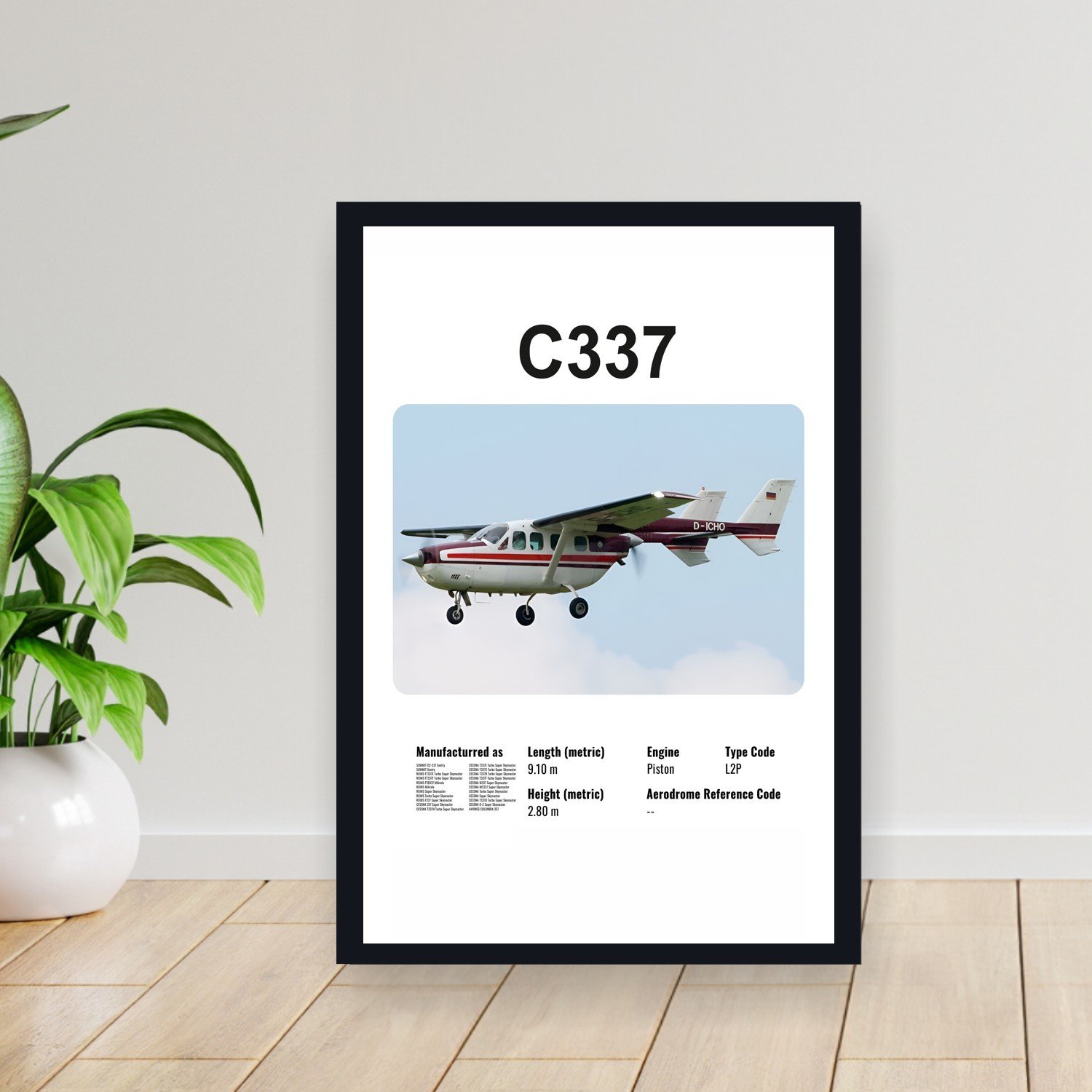 Cuadro 30x40cm Avion - CESSNA C337