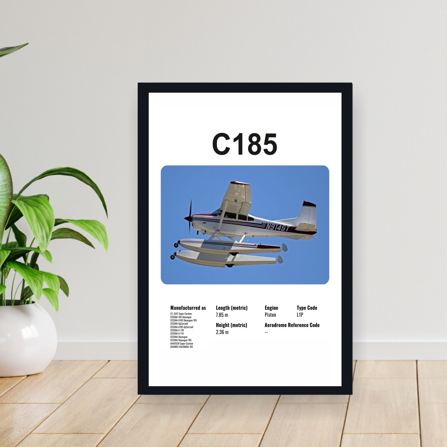 Cuadro 30x40cm Avion - CESSNA C185