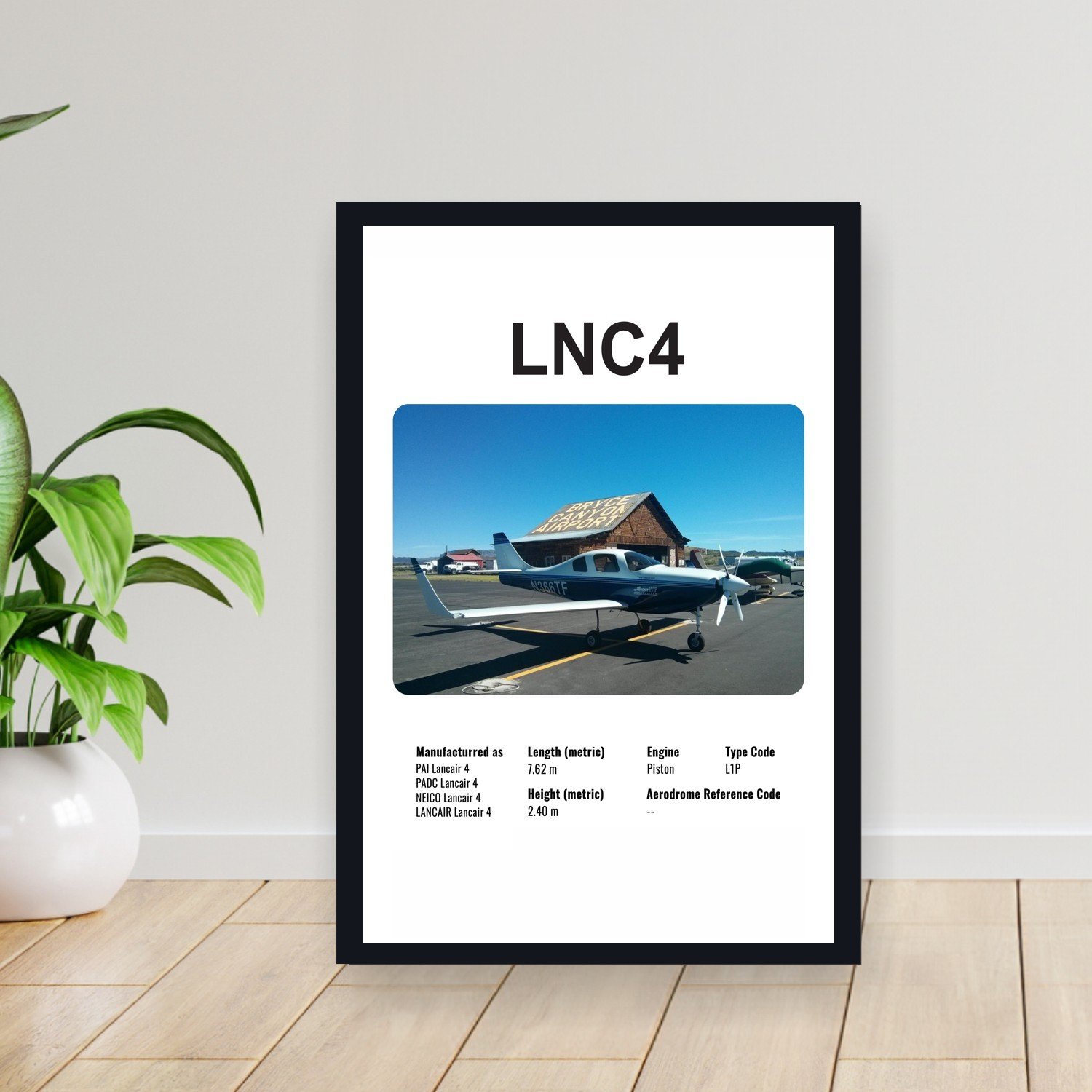 Cuadro 30x40cm Avion - LANCAIR LNC4
