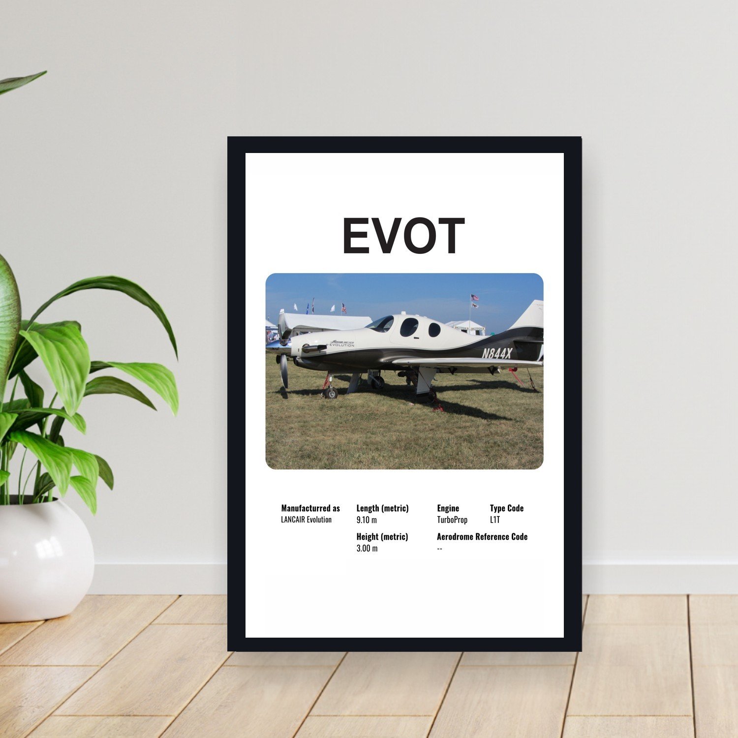 Cuadro 30x40cm Avion - LANCAIR EVOT