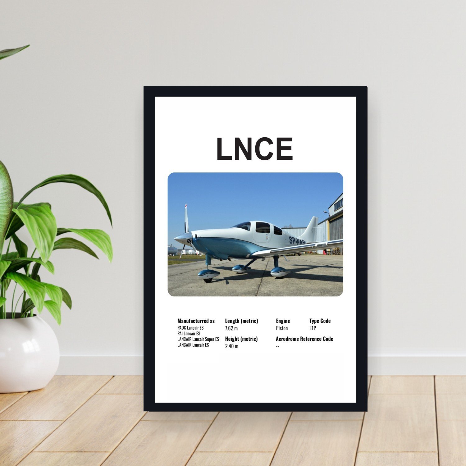 Cuadro 30x40cm Avion - LANCAIR LNCE