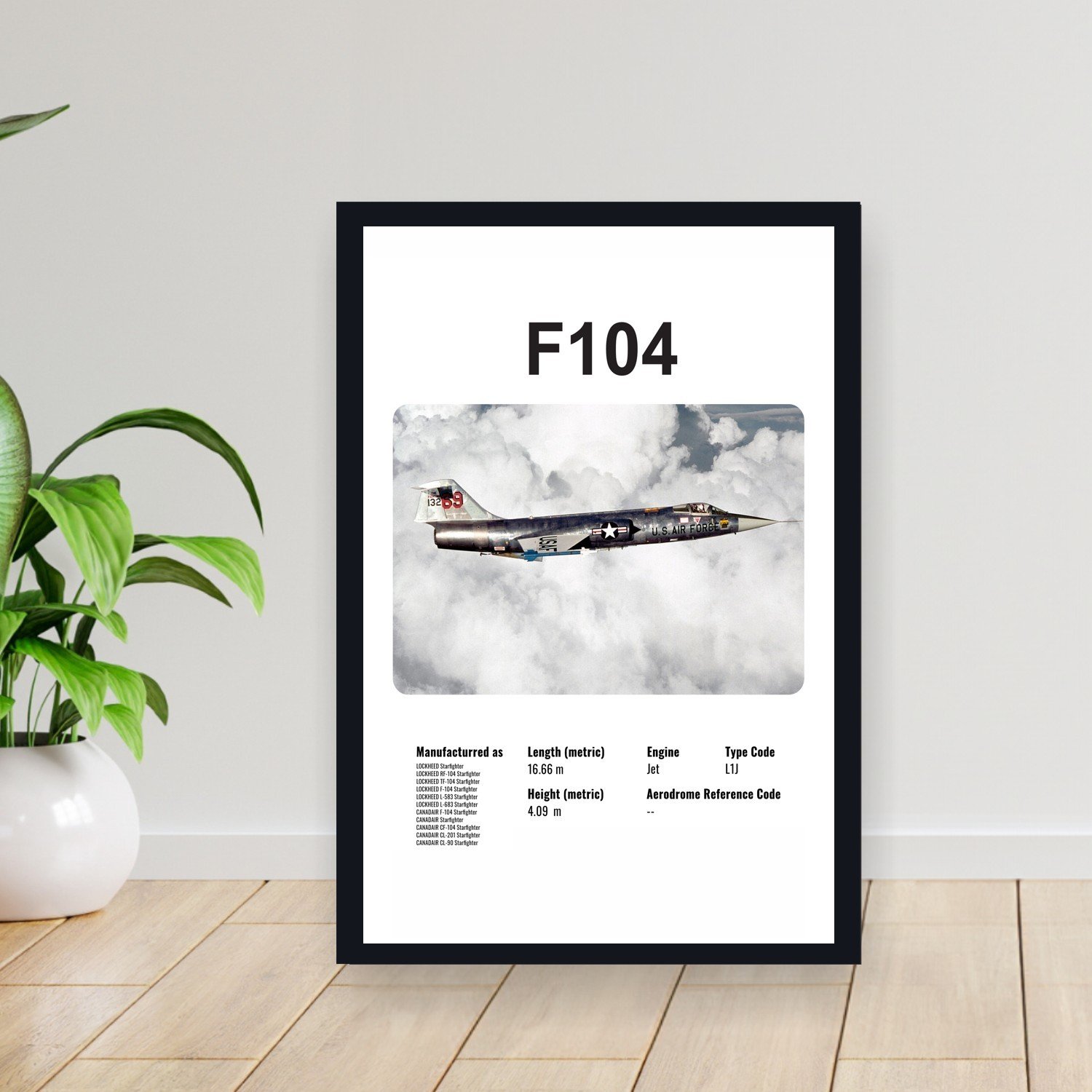 Cuadro 30x40cm Avion - LOCKHEED F104