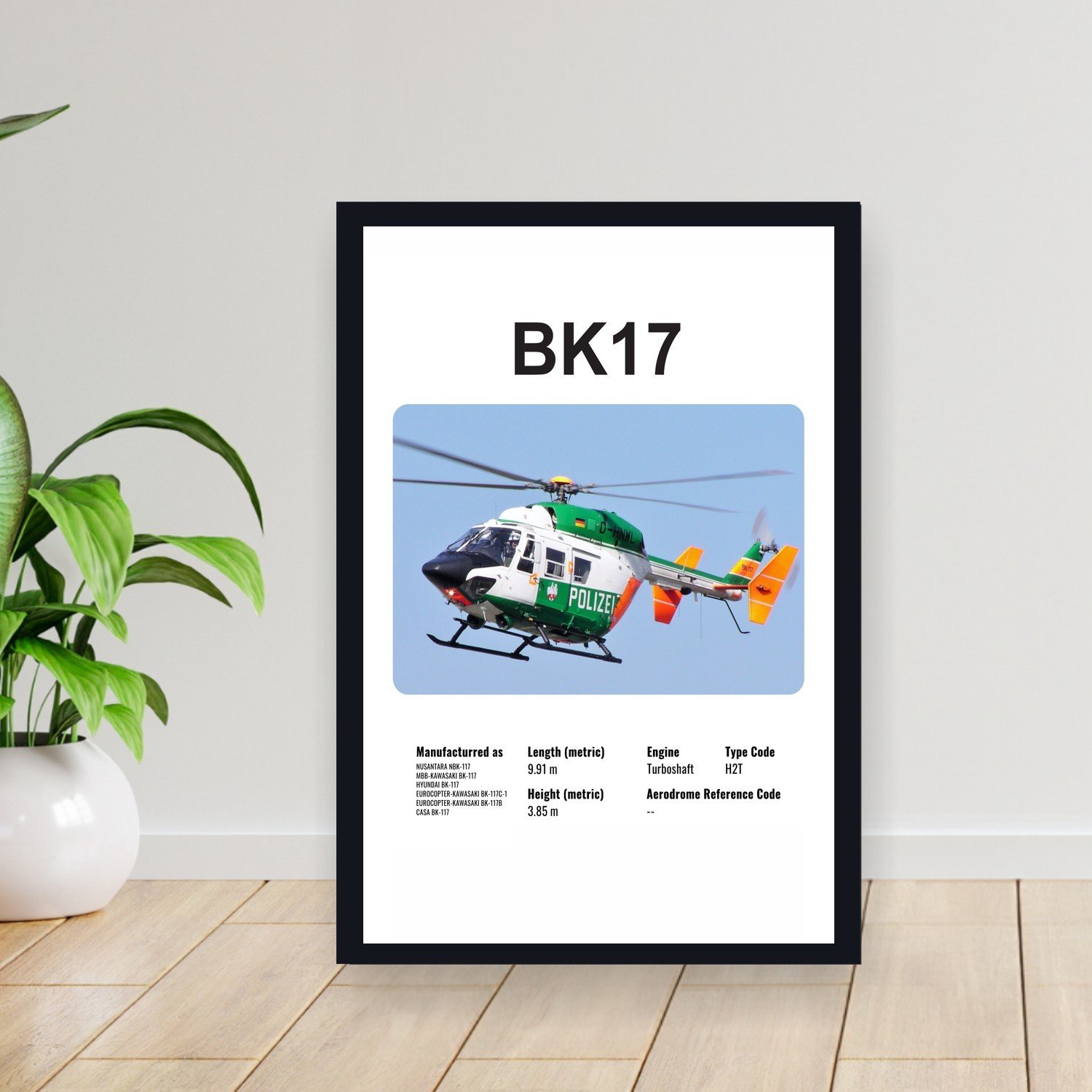 Cuadro 30x40cm Avion - MBB BK17