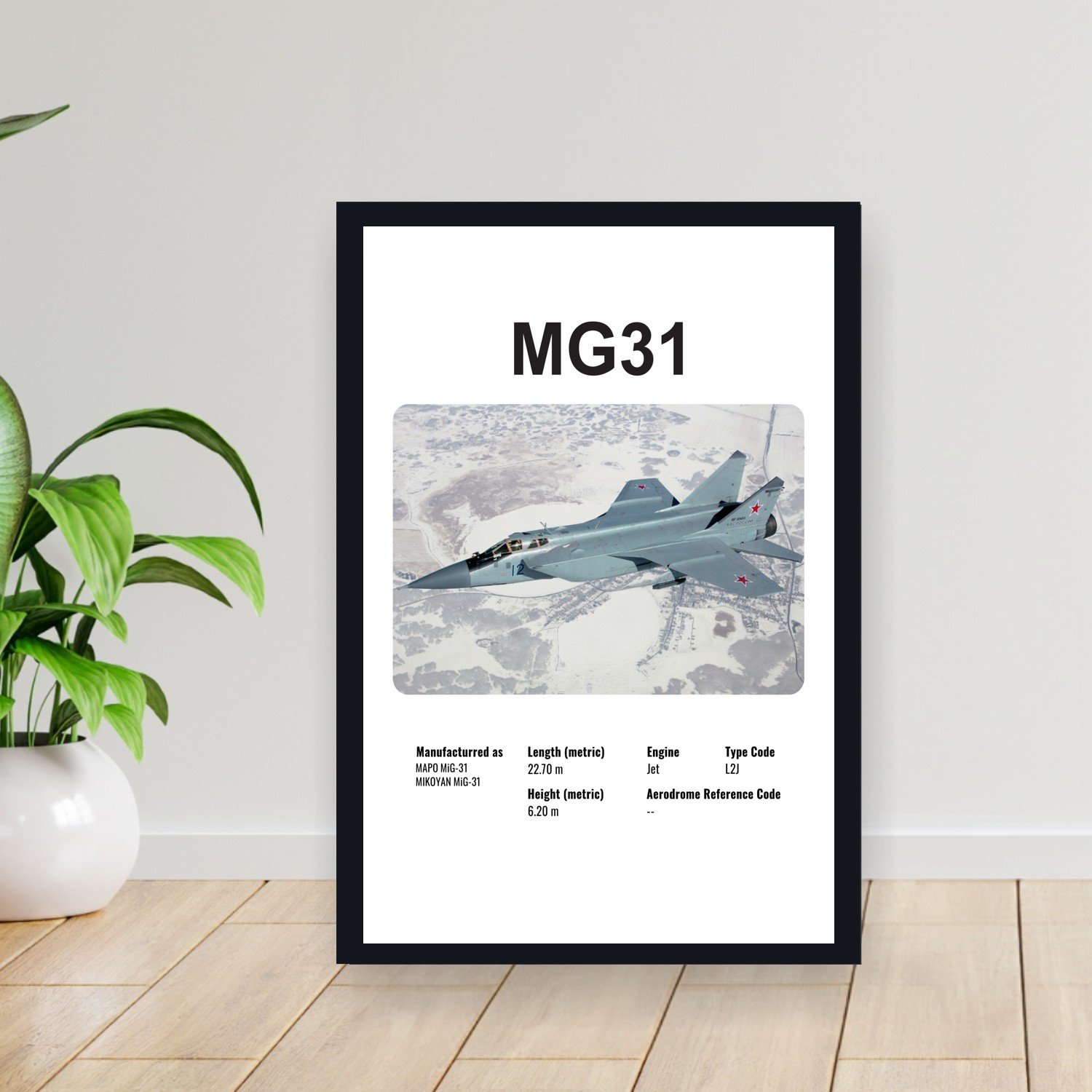 Cuadro 30x40cm Avion - MIKOYAN MG31