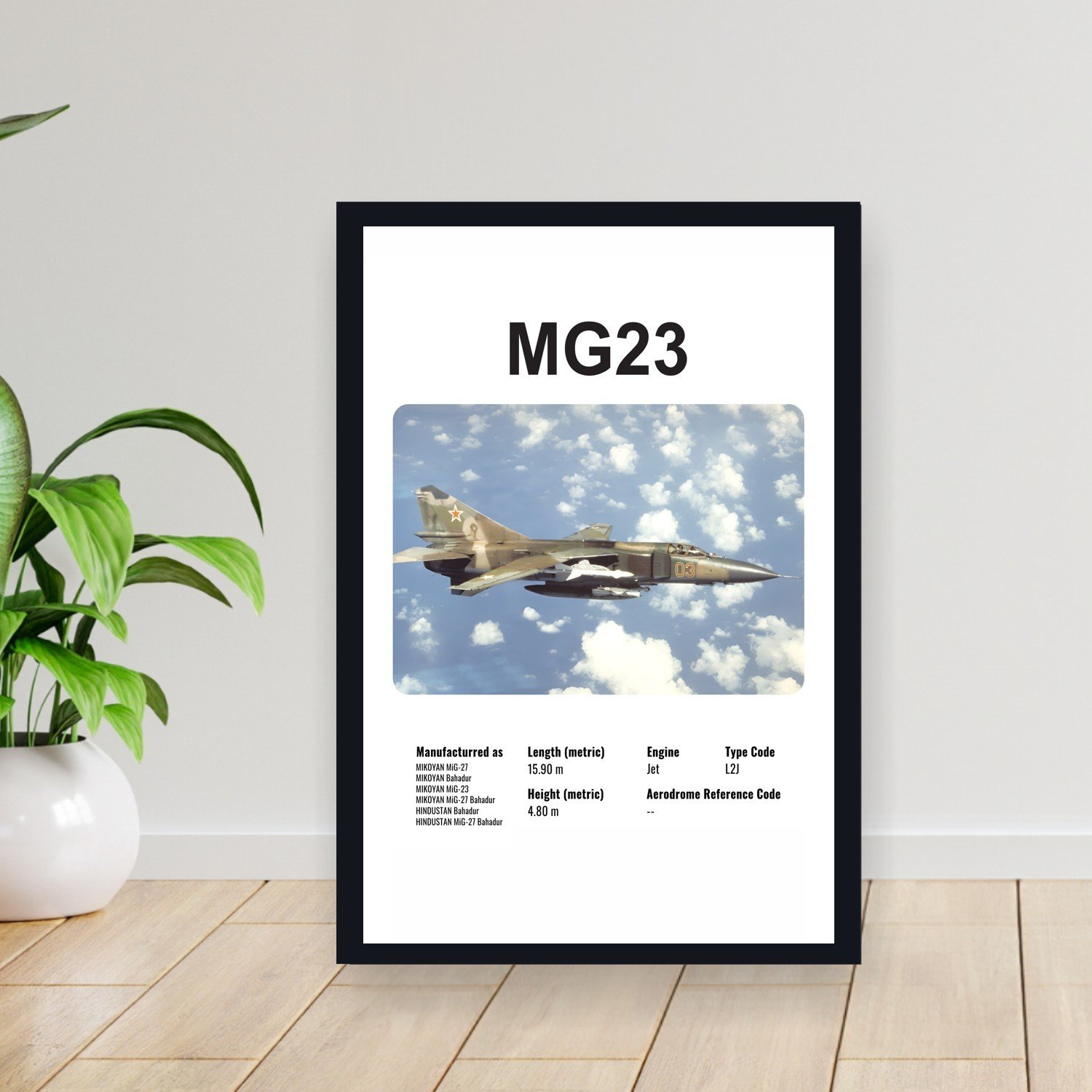 Cuadro 30x40cm Avion - MIKOYAN MG23