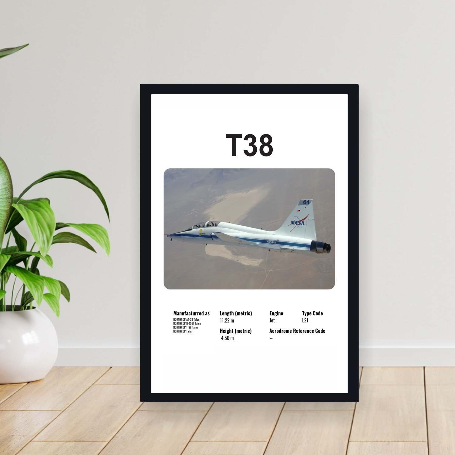 Cuadro 30x40cm Avion - NORTHROP T38