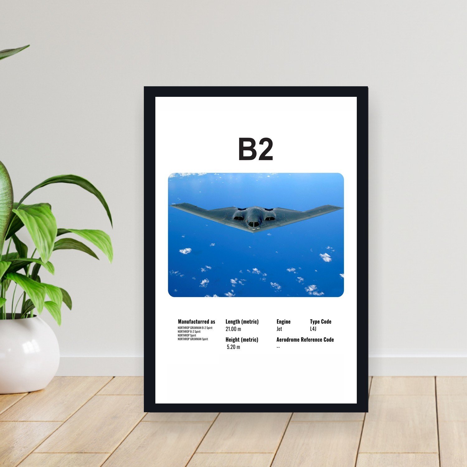 Cuadro 30x40cm Avion - NORTHROP B2