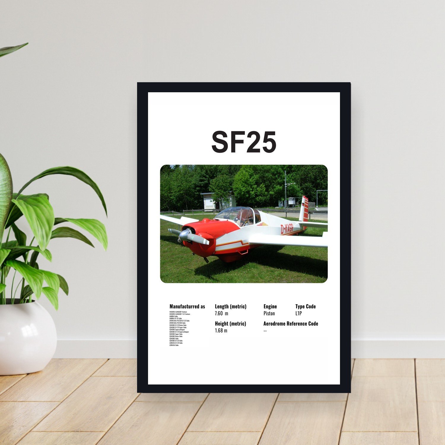 Cuadro 30x40cm Avion - SCHEIBE SF25