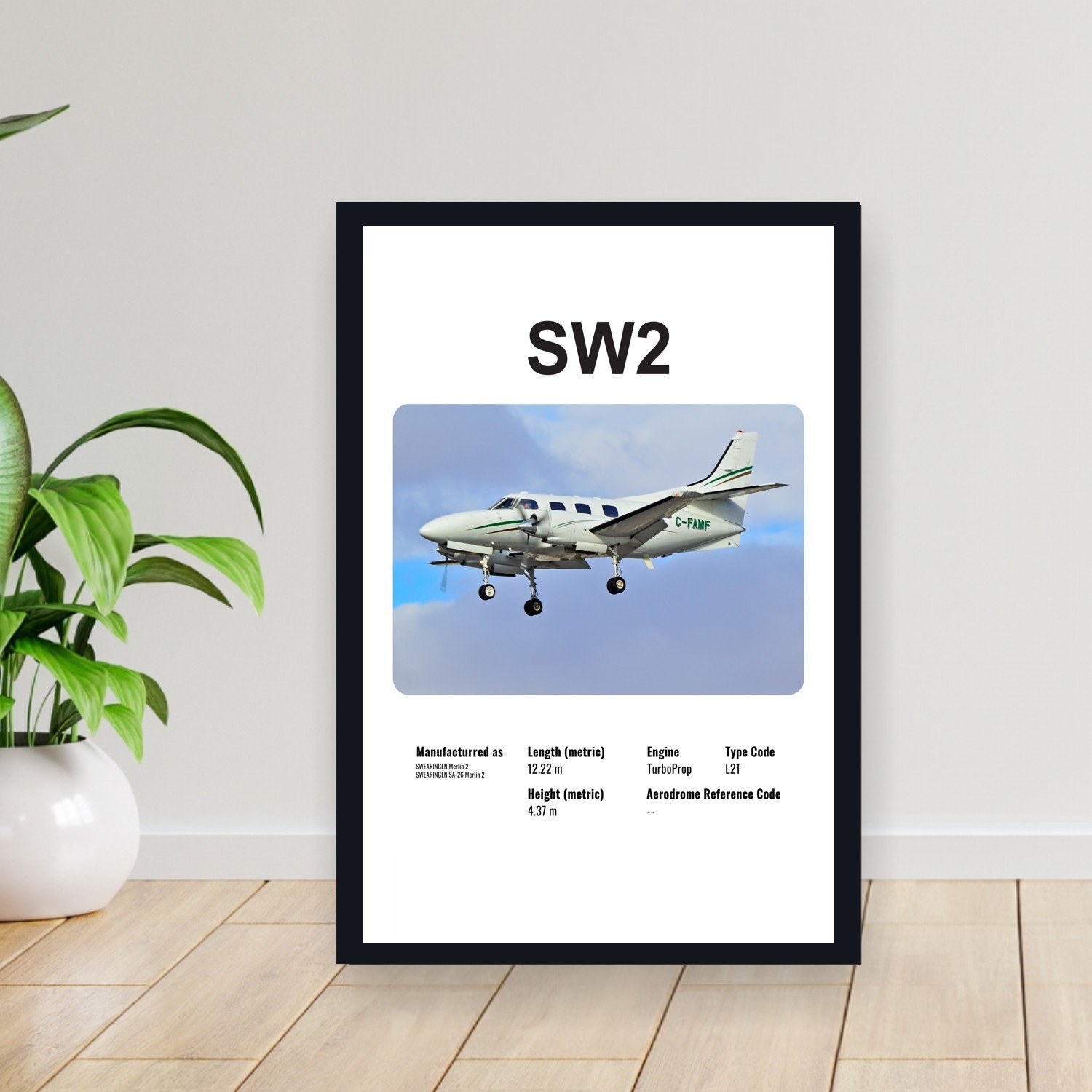 Cuadro 30x40cm Avion - SWEARINGEN SW2