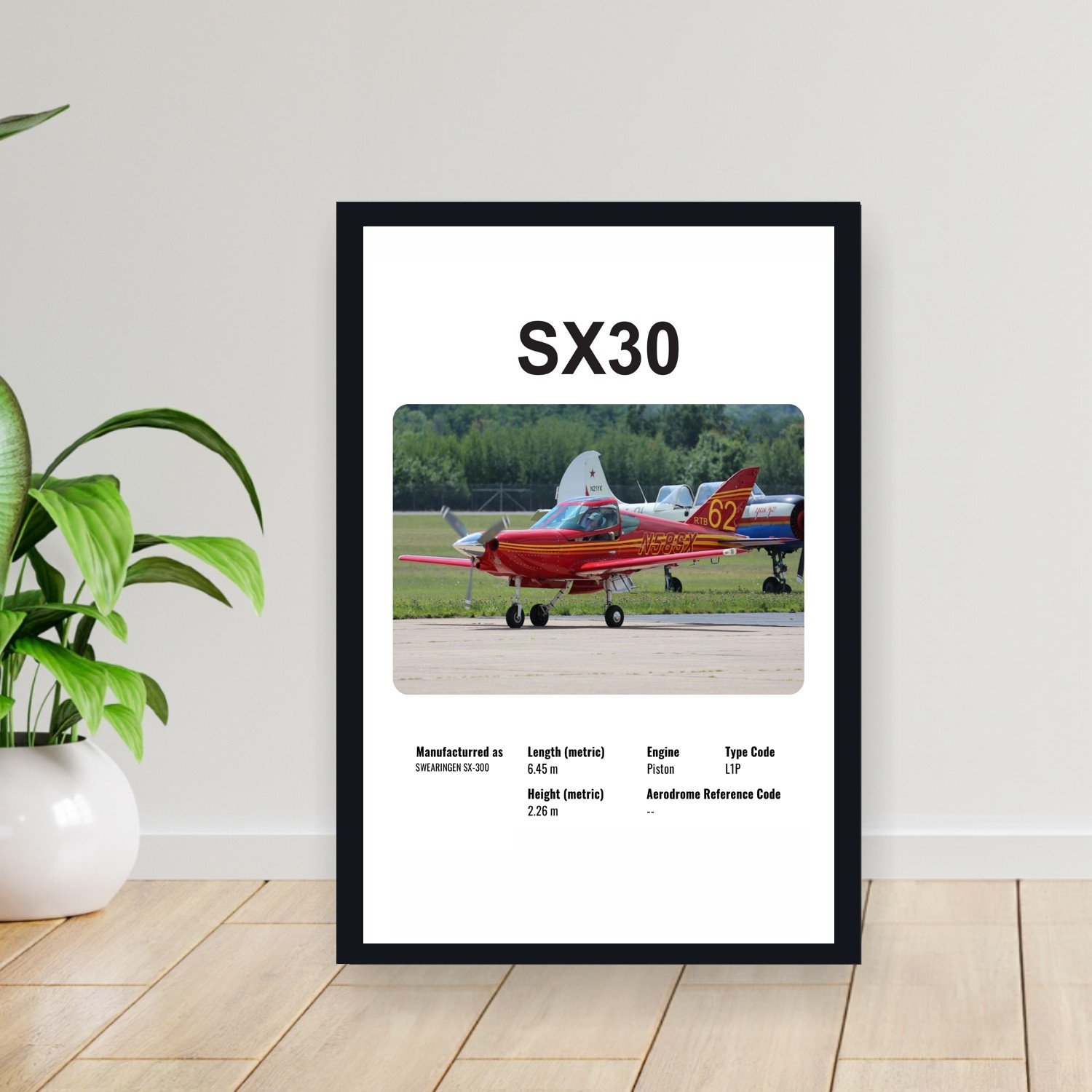 Cuadro 30x40cm Avion - SWEARINGEN SX30