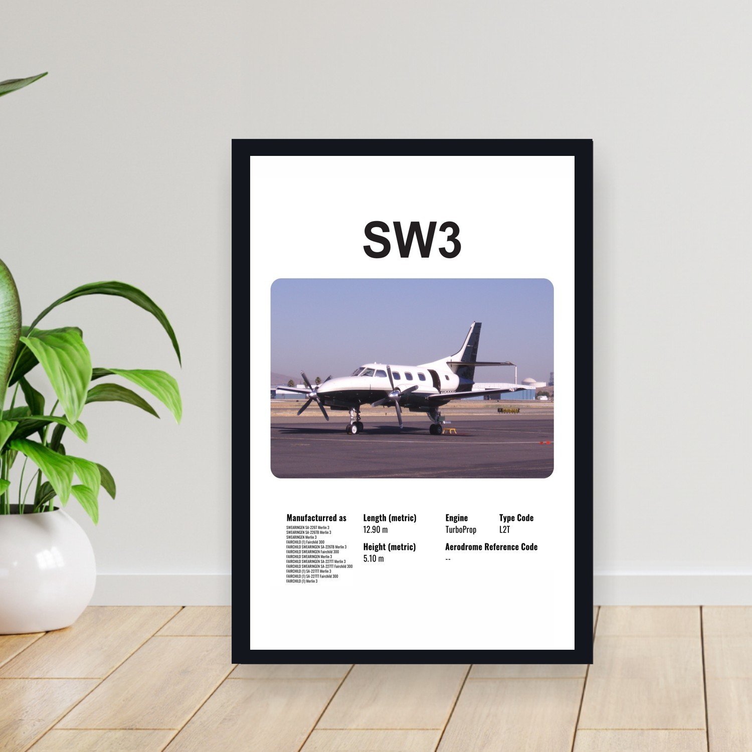 Cuadro 30x40cm Avion - SWEARINGEN SW3