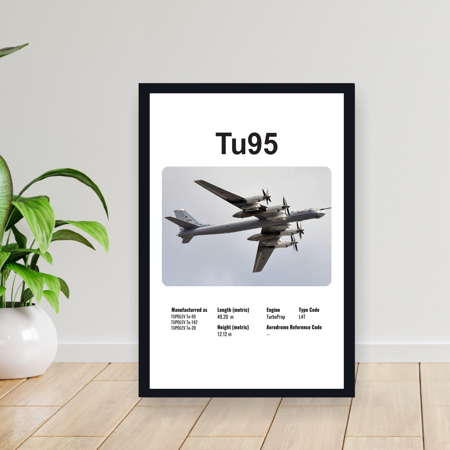 Cuadro 30x40cm Avion - TUPOLEV TU95